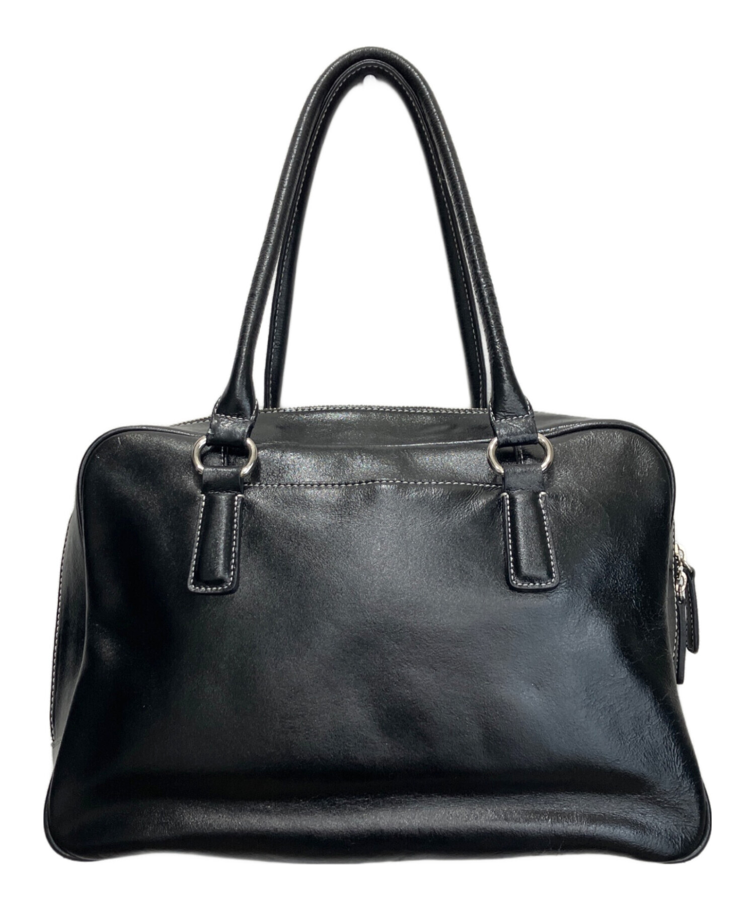 中古・古着通販】HAMANO (ハマノ) レザーハンドバッグ ブラック