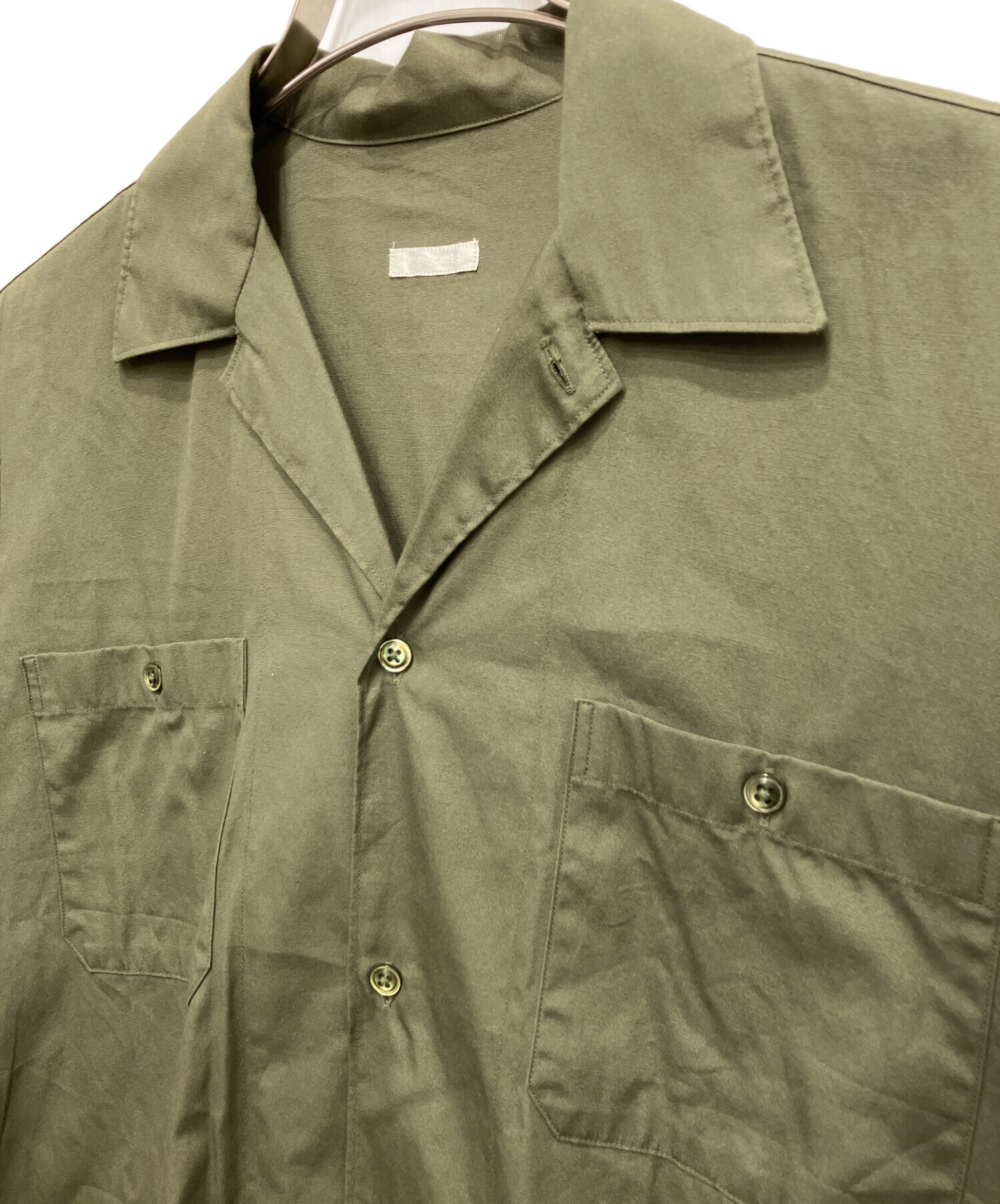中古・古着通販】COMOLI (コモリ) OD オープンカラーシャツ グリーン