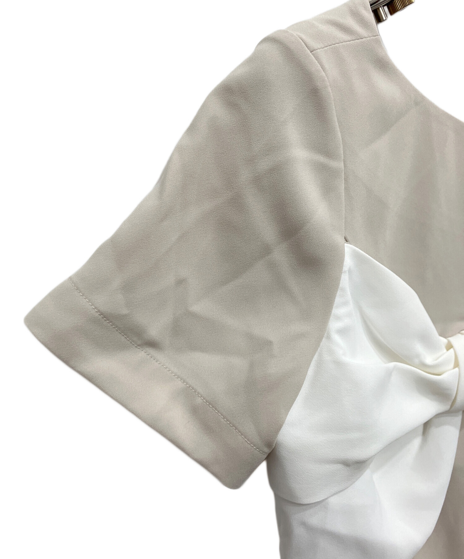 herlipto Bicolor-Trim Flared Romper S