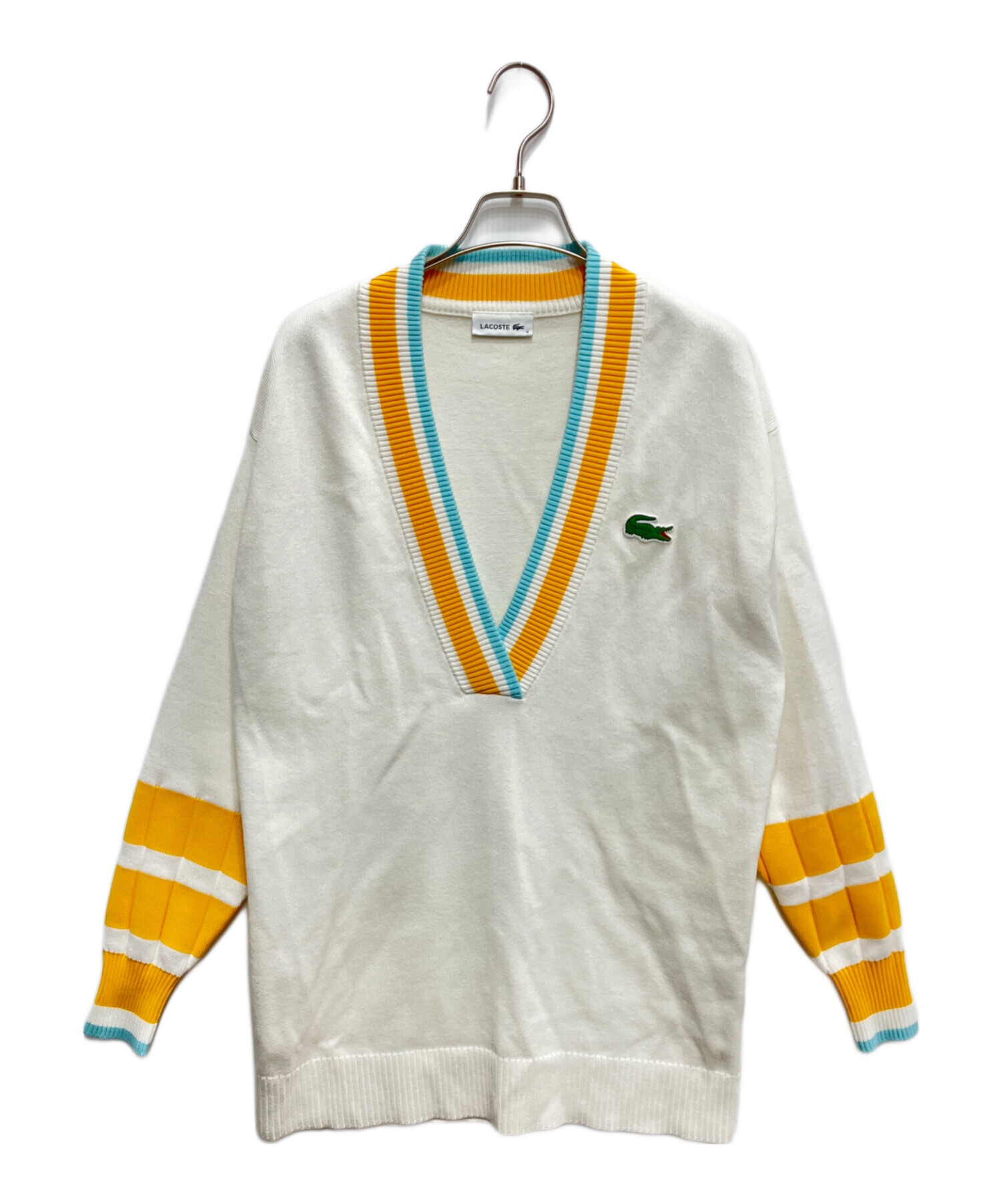 中古・古着通販】LACOSTE (ラコステ) V-neck Loose Fit Cotton Blend 