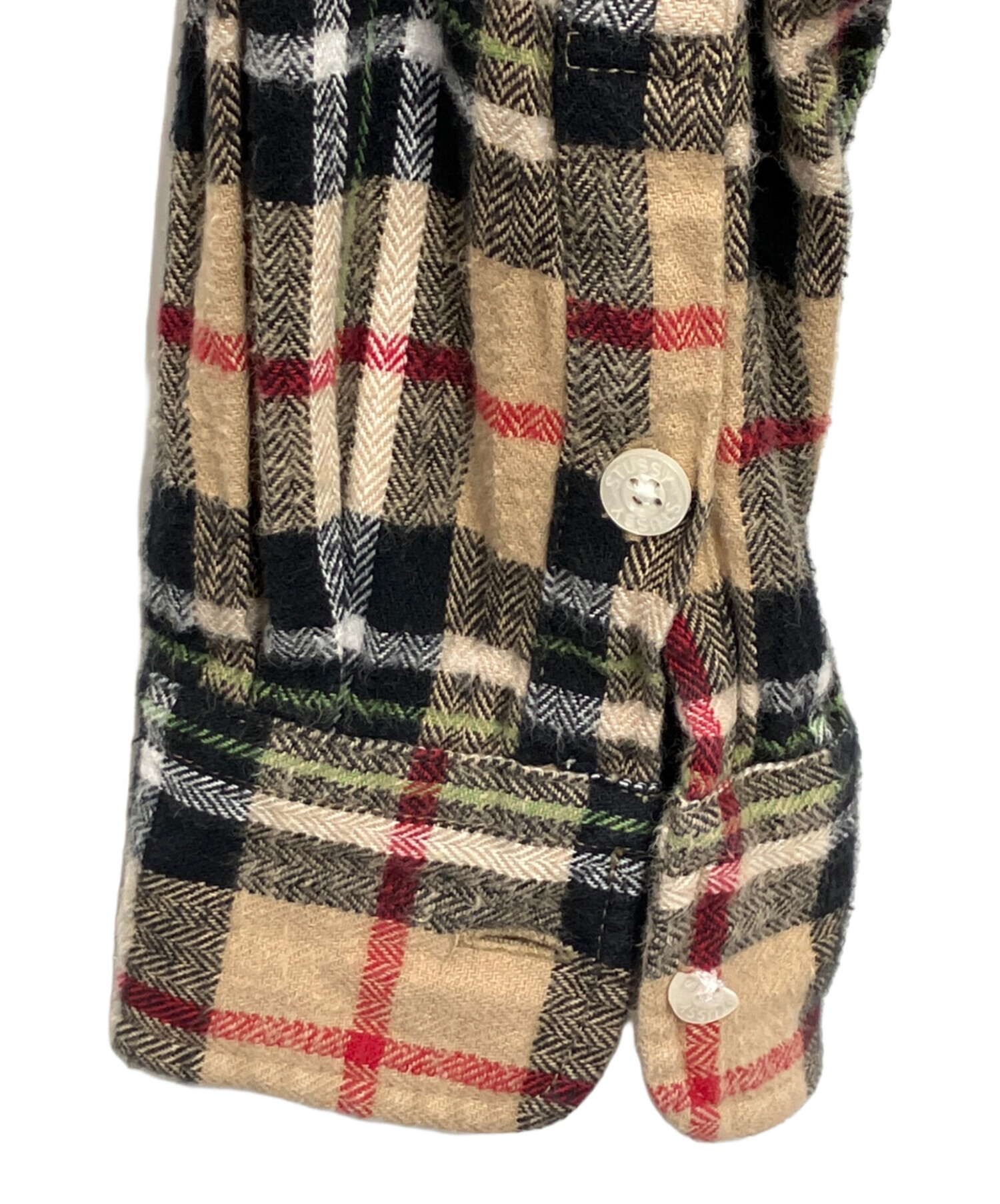中古・古着通販】stussy (ステューシー) チェックネルシャツ ベージュ