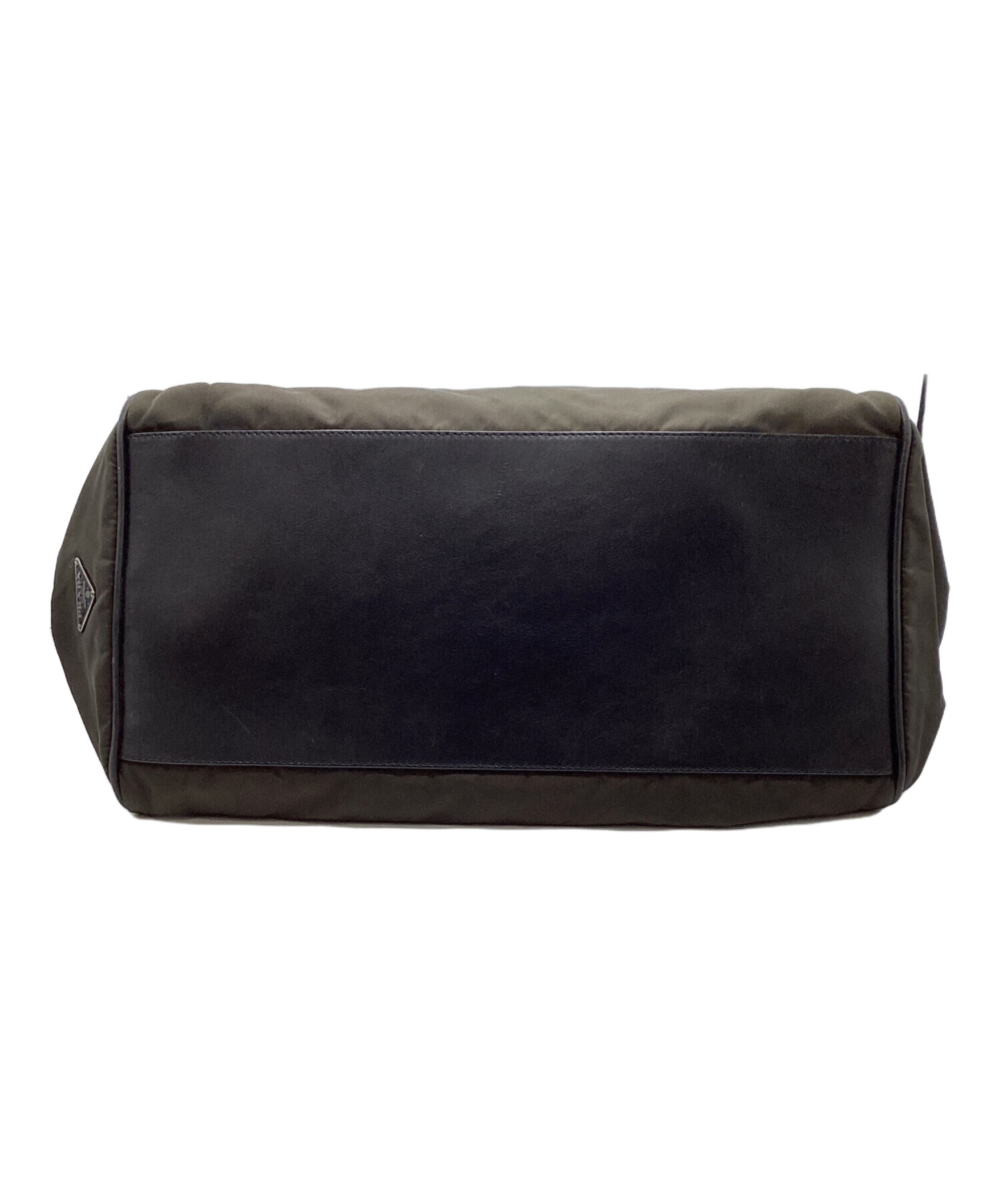 ㉔PRADA プラダ がま口 レザー ケース ブラック 中古・古着通販】PRADA (プラダ) がま口トートバッグ グリーン