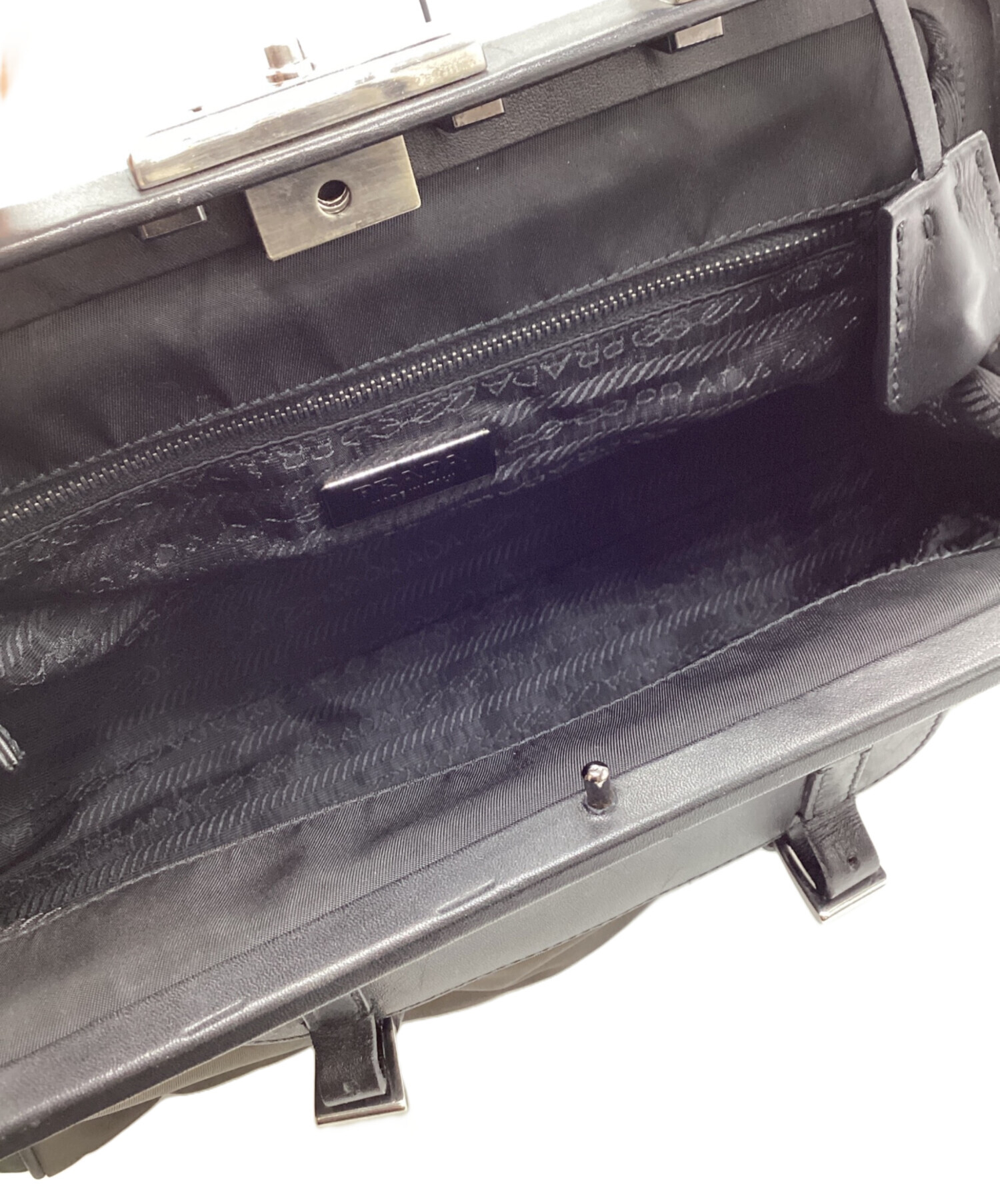 中古・古着通販】PRADA (プラダ) がま口トートバッグ グリーン