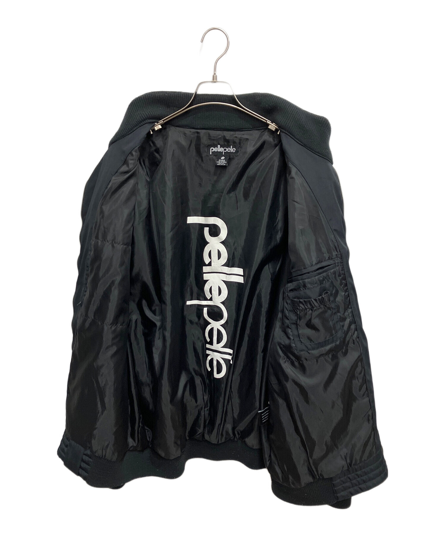 【上下セット】PELLE PELLE ペレペレ ジャージ ロゴ ナイロン 黒 中古・古着通販】pellepelle (ペレペレ) ナイロンジャケット ブラック