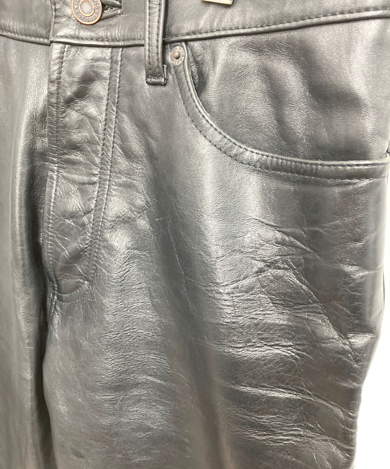 OLD GAP レザーパンツ　ブーツカット　フレア　Mサイズ OLD GAP レザーパンツ ブーツカット フレア Mサイズ 中古・古着通販