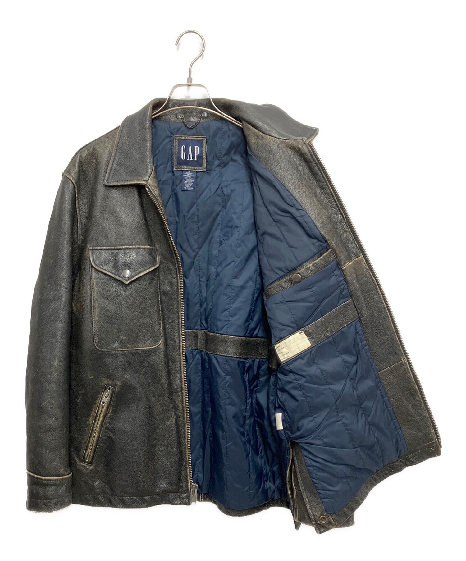 OLDGAP 本革 レザージャケット Mサイズ 中古・古着通販】OLD GAP (オールドギャップ) レザージャケット ジップ