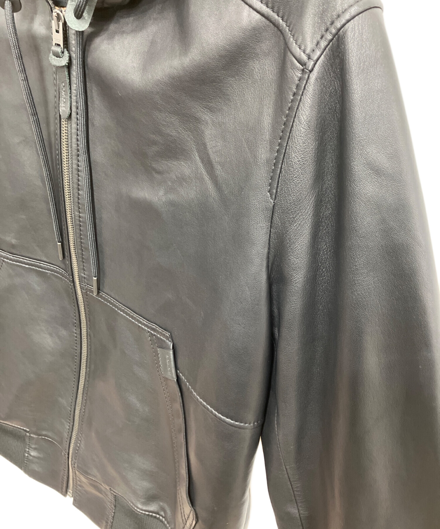 中古・古着通販】COACH (コーチ) レザー トレーナージャケット
