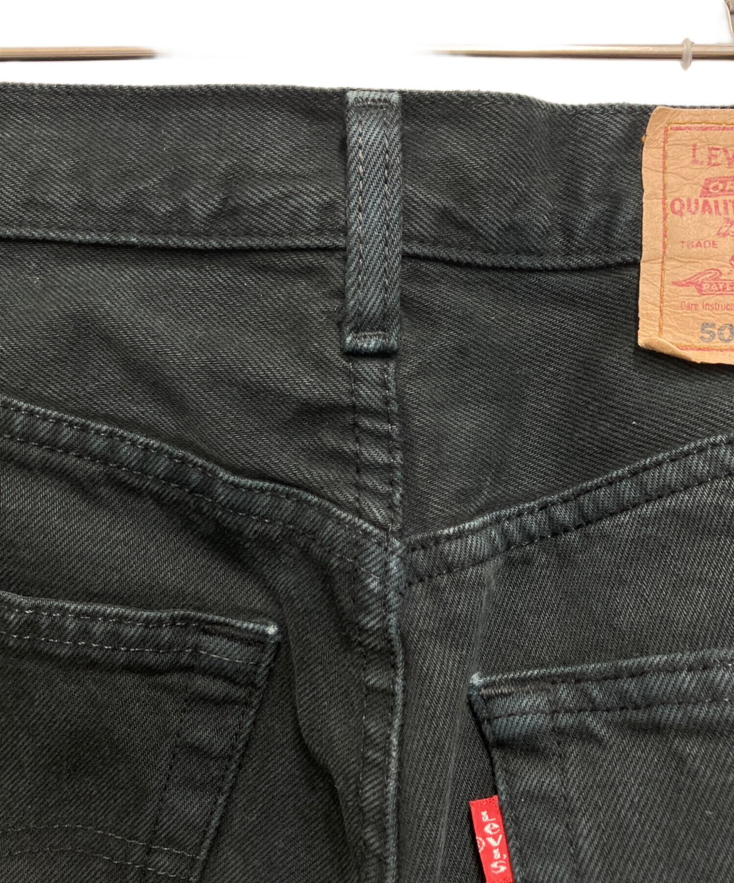 00s LEVI'S 504 先染めブラックワイドデニムパンツ 04年 W31 中古