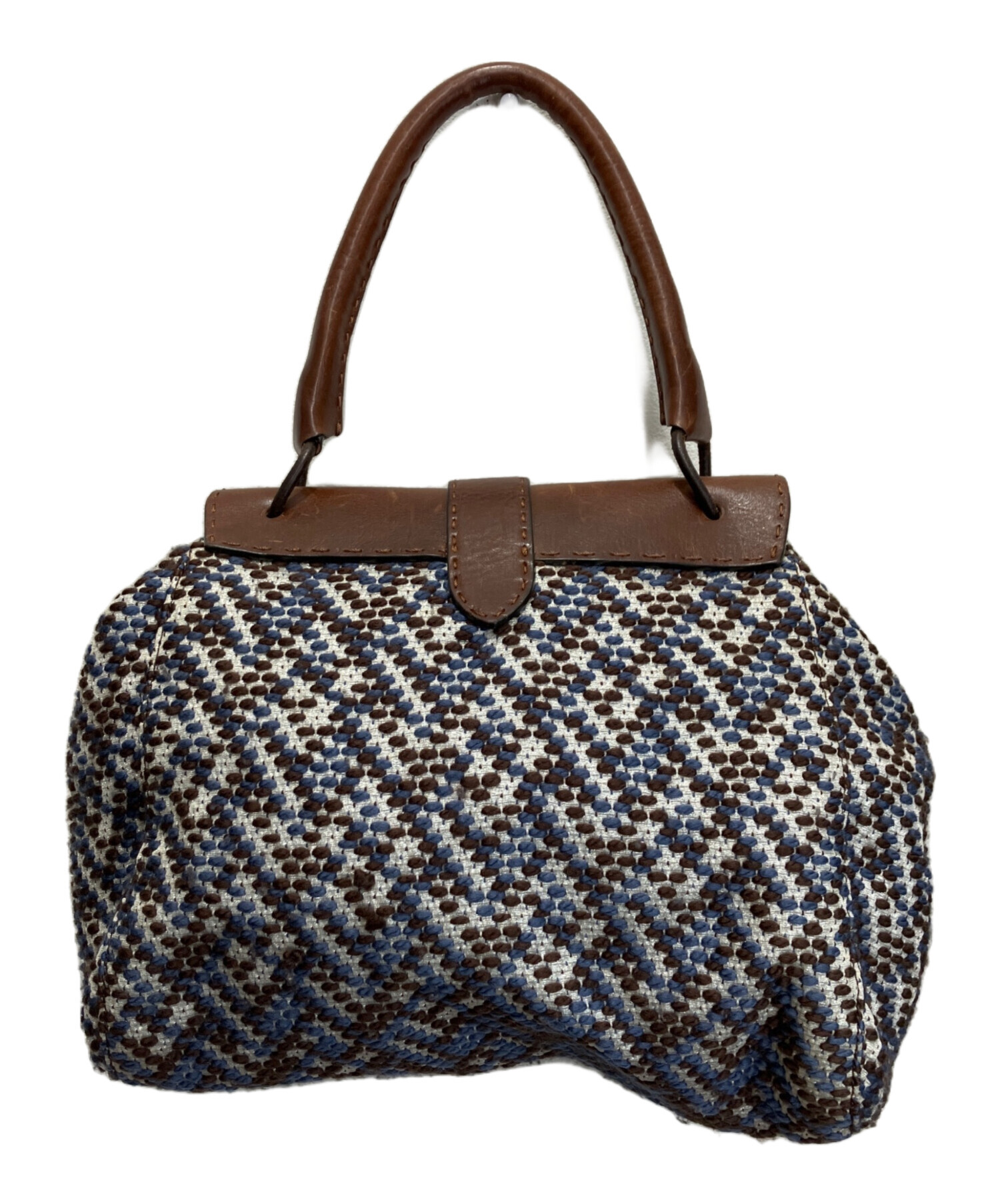 中古・古着通販】MARNI (マルニ) ハンドバッグ ブルー×ブラウン