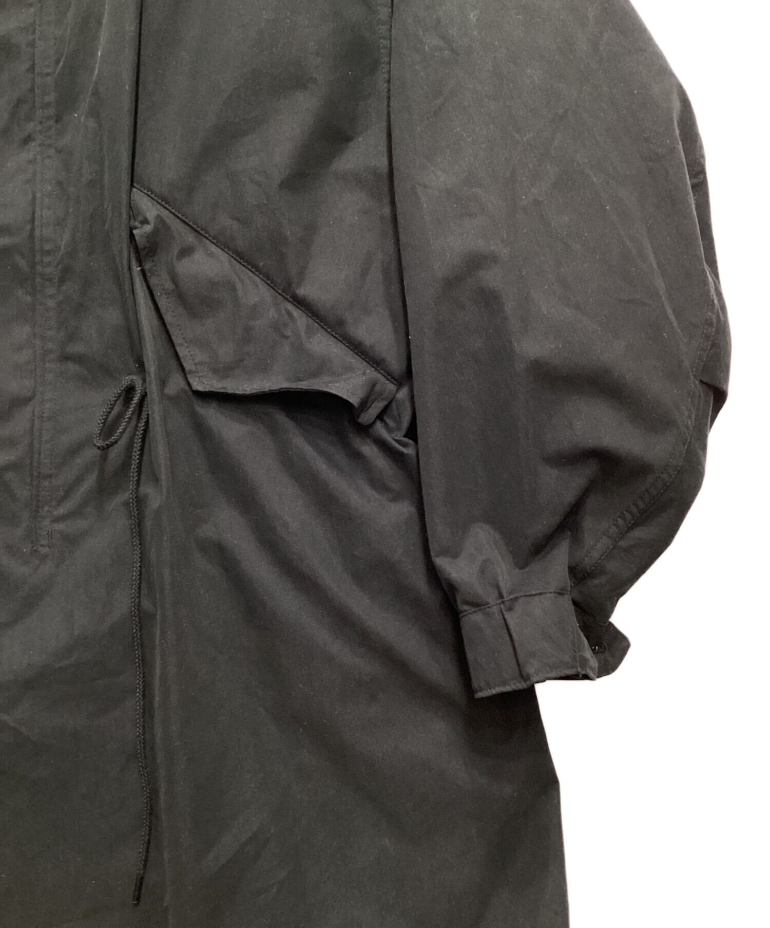 grin ブラック コート　未使用 grin（グリン） コットンナイロン中綿ミドルコート grin 2025秋冬新作