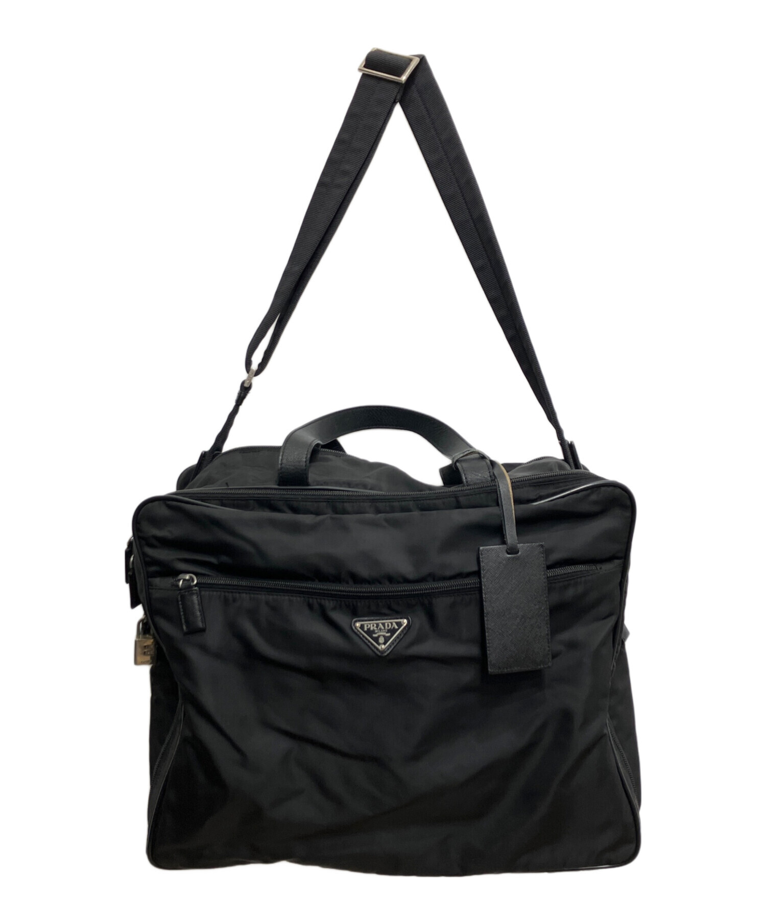 PRADA ブラック ビジネスバッグ 中古・古着通販】PRADA (プラダ) ビジネスバッグ ブラック｜ブランド
