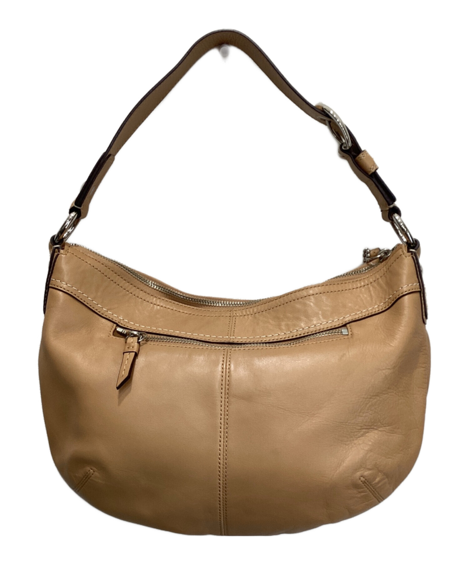 中古・古着通販】COACH (コーチ) ワンショルダーバッグ ベージュ