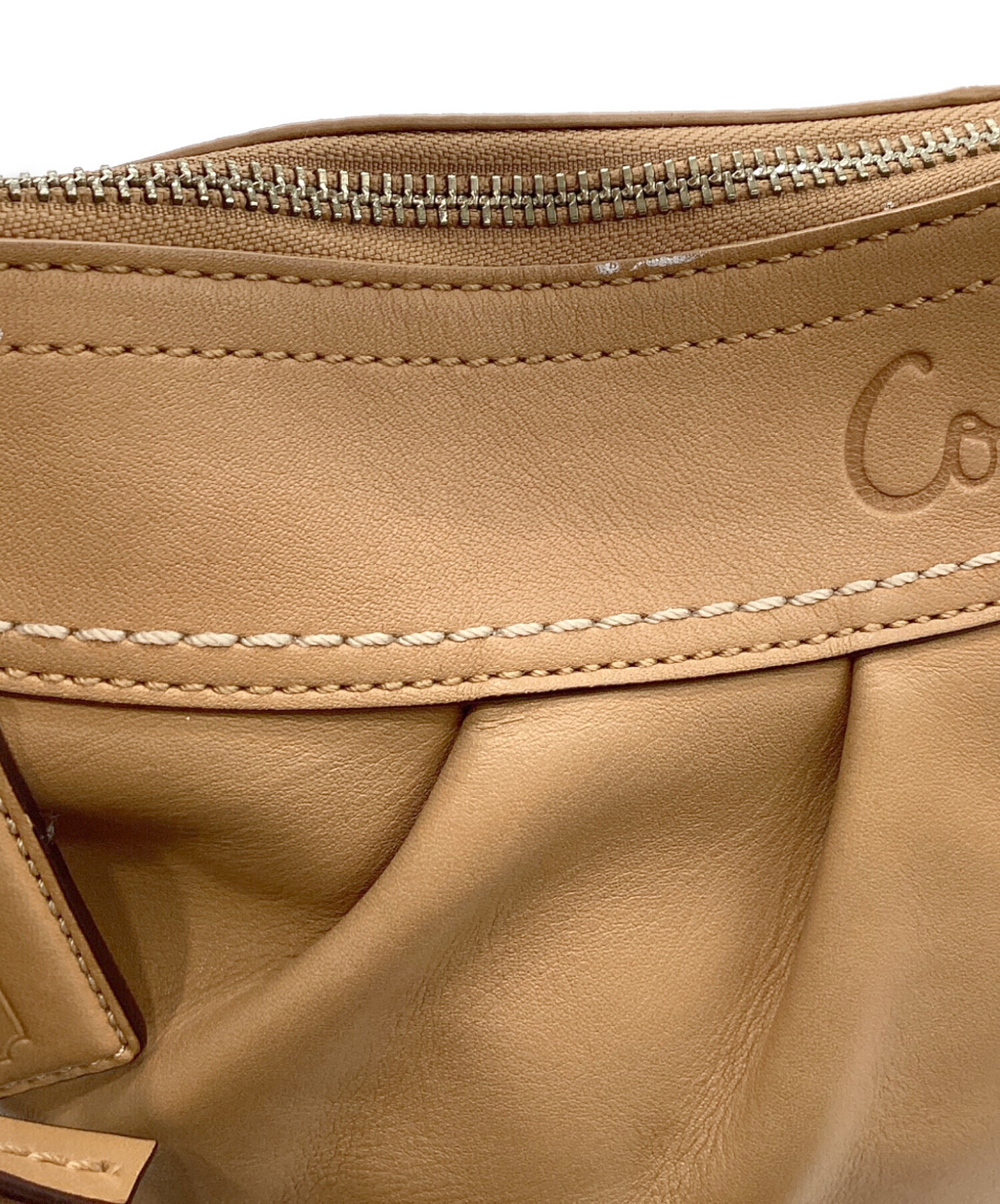 中古・古着通販】COACH (コーチ) ワンショルダーバッグ ベージュ