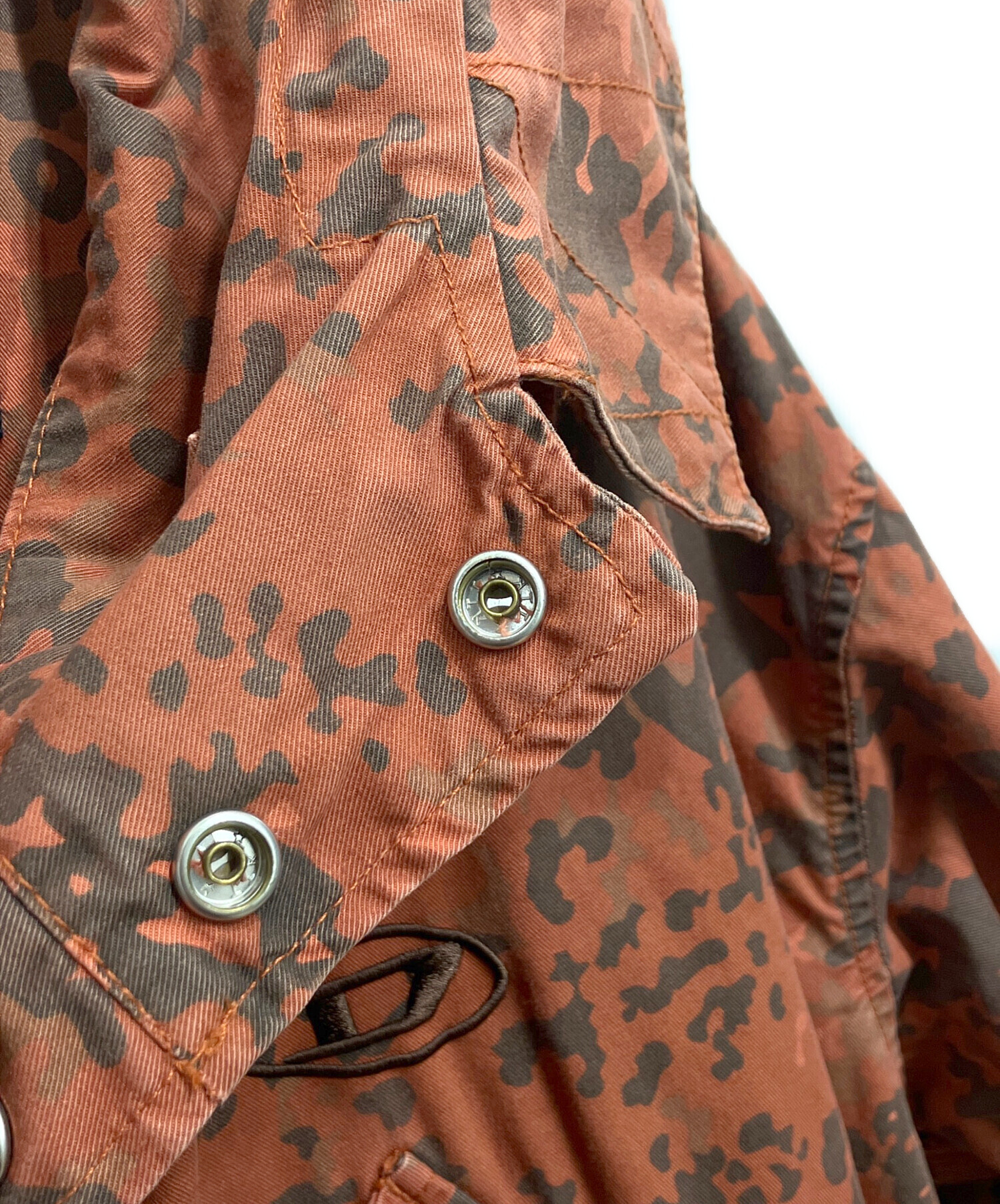 a9 未使用品 DIESEL USED加工 スウェット素材モッズコート 濃灰 S 楽天
