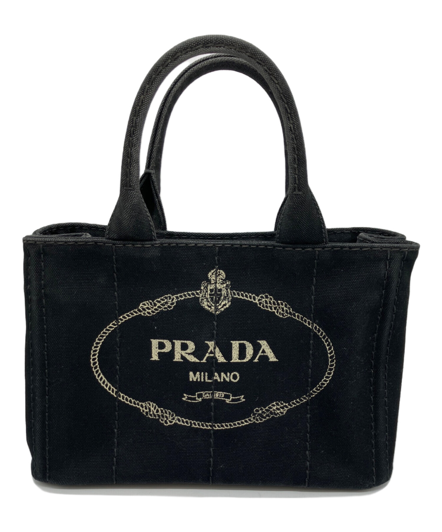 期間限定割引【PRADA】カナパ S ハンドバッグ 中古・古着通販】PRADA (プラダ) カナパSハンドバッグ ブラック