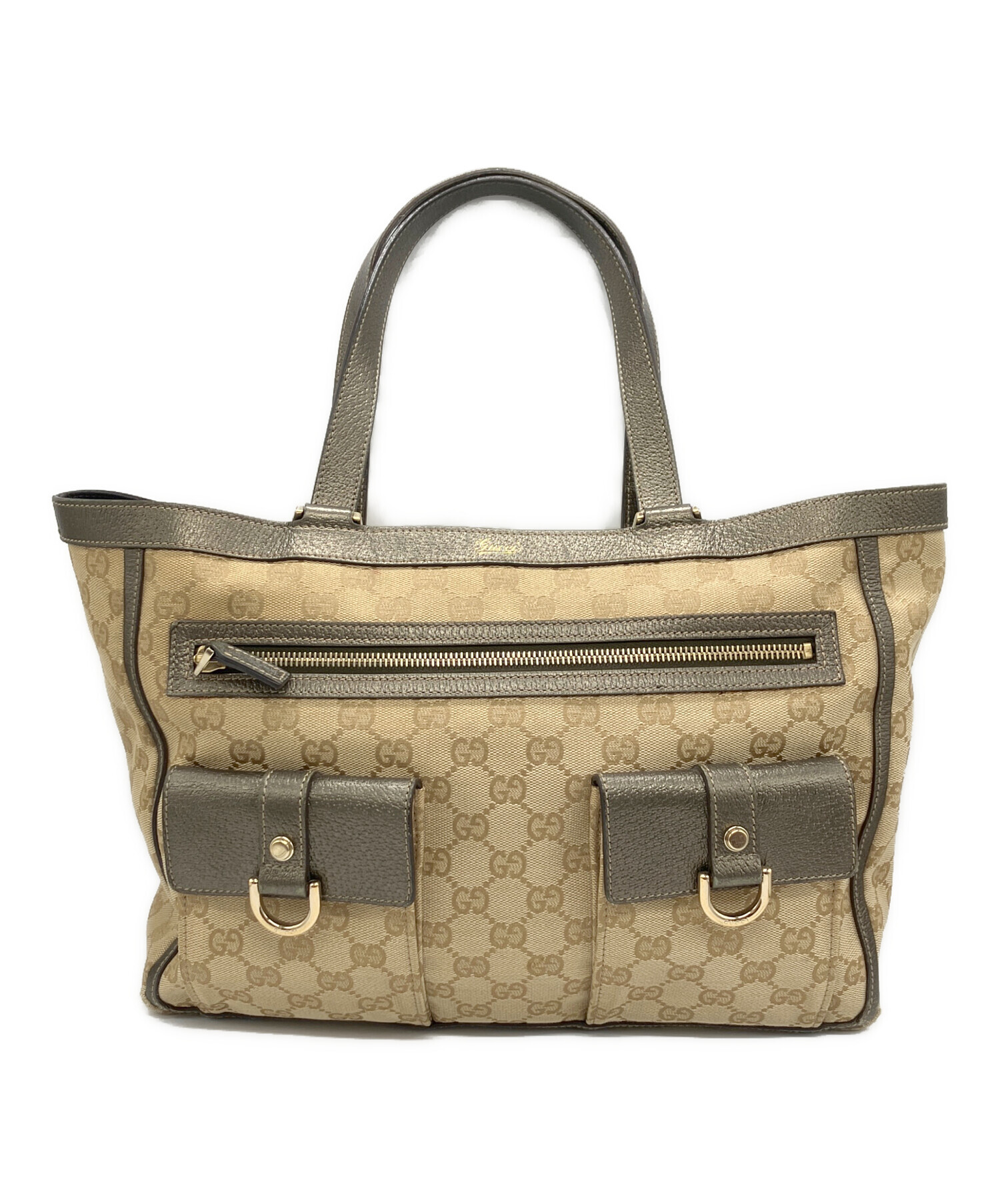 中古・古着通販】GUCCI (グッチ) GGキャンバストートバッグ ベージュ