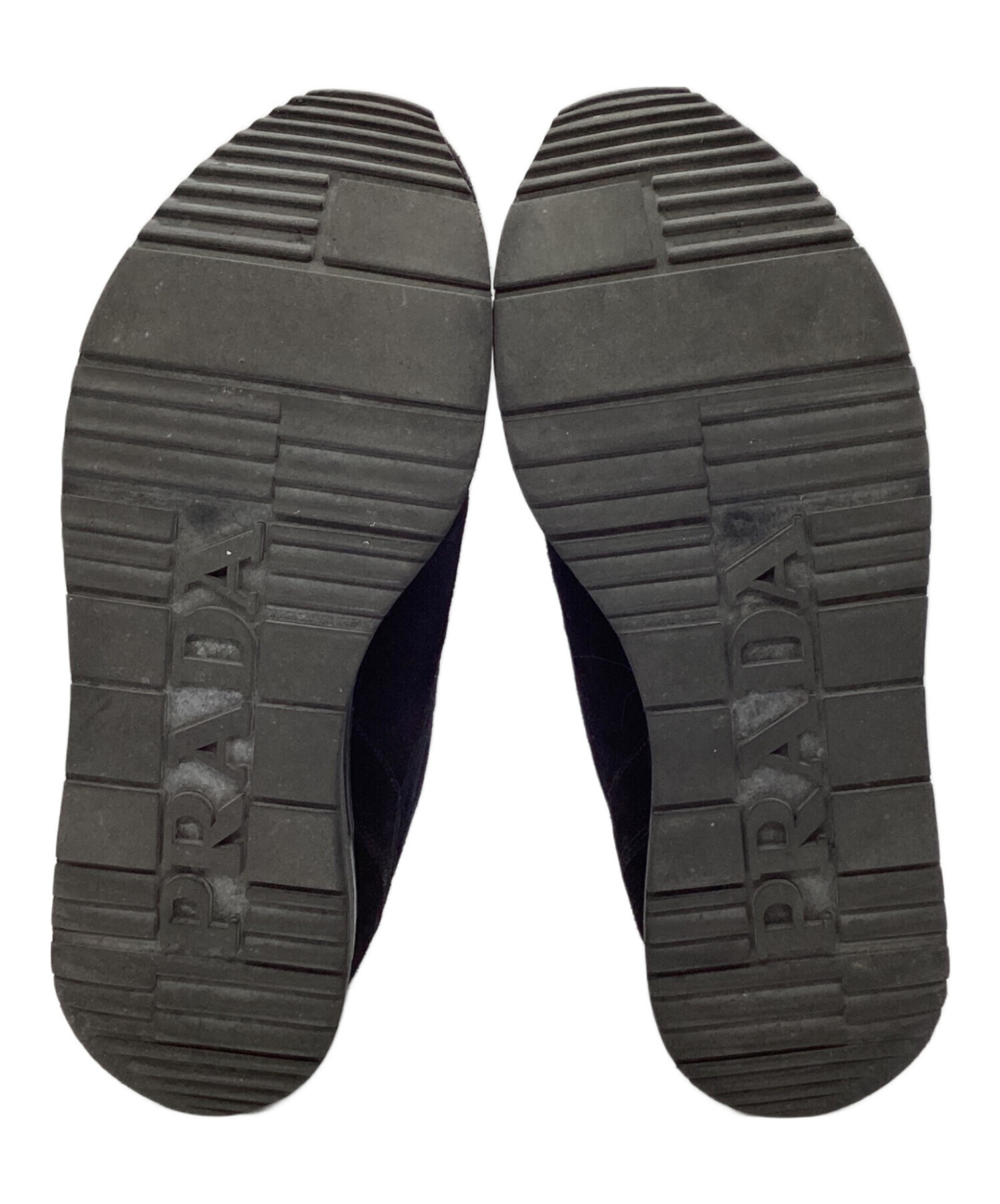 中古・古着通販】PRADA (プラダ) スエードスニーカー ブラック サイズ