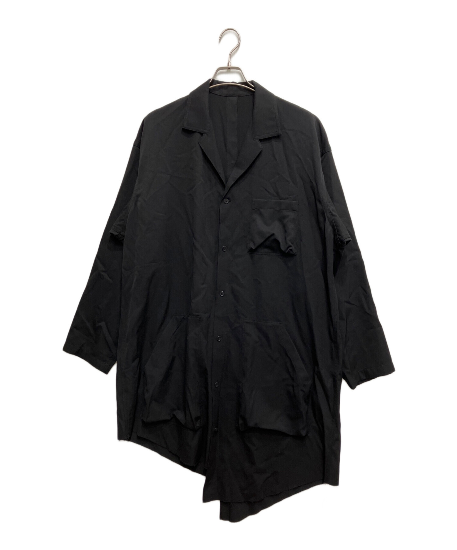S*S様 sulvam アシンメトリーオーバーサイズシャツ ロングシャツ ブラッ 中古・古着通販】sulvam (サルバム) アシンメトリーオーバーサイズ