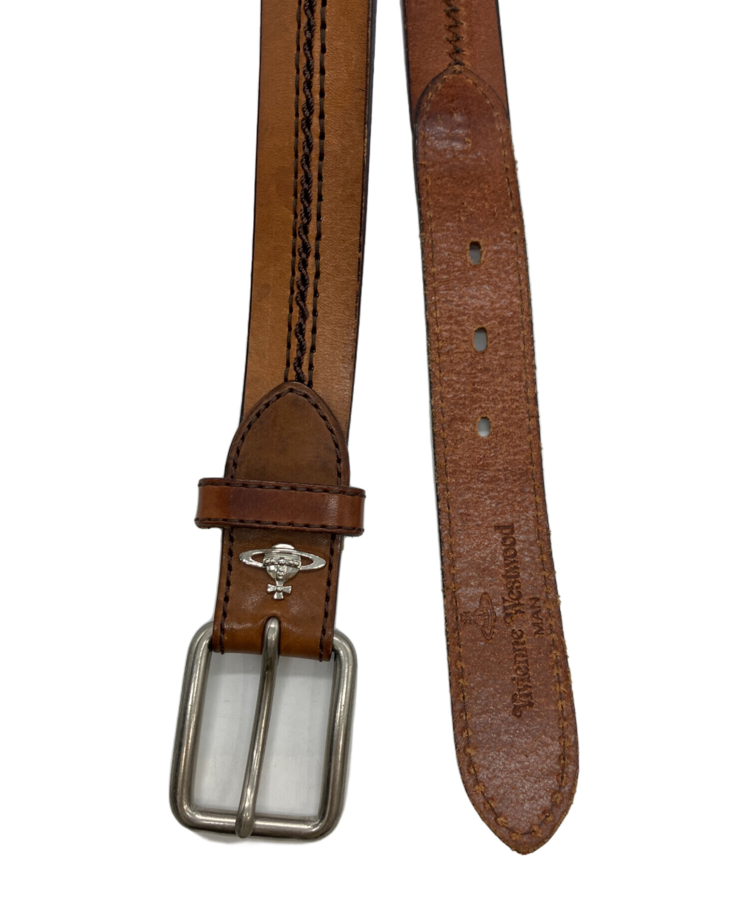 ヴィヴィアンウエストウッドVivienne Westwoodベルト メンズ 茶色 ヴィヴィアン ウエストウッド Vivienne Westwood 額縁バックルレザー