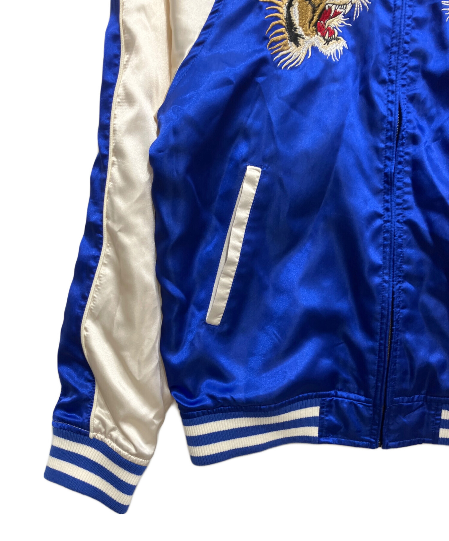 中古・古着通販】和風景 (ワフウケイ) スカジャン ブルー×ホワイト