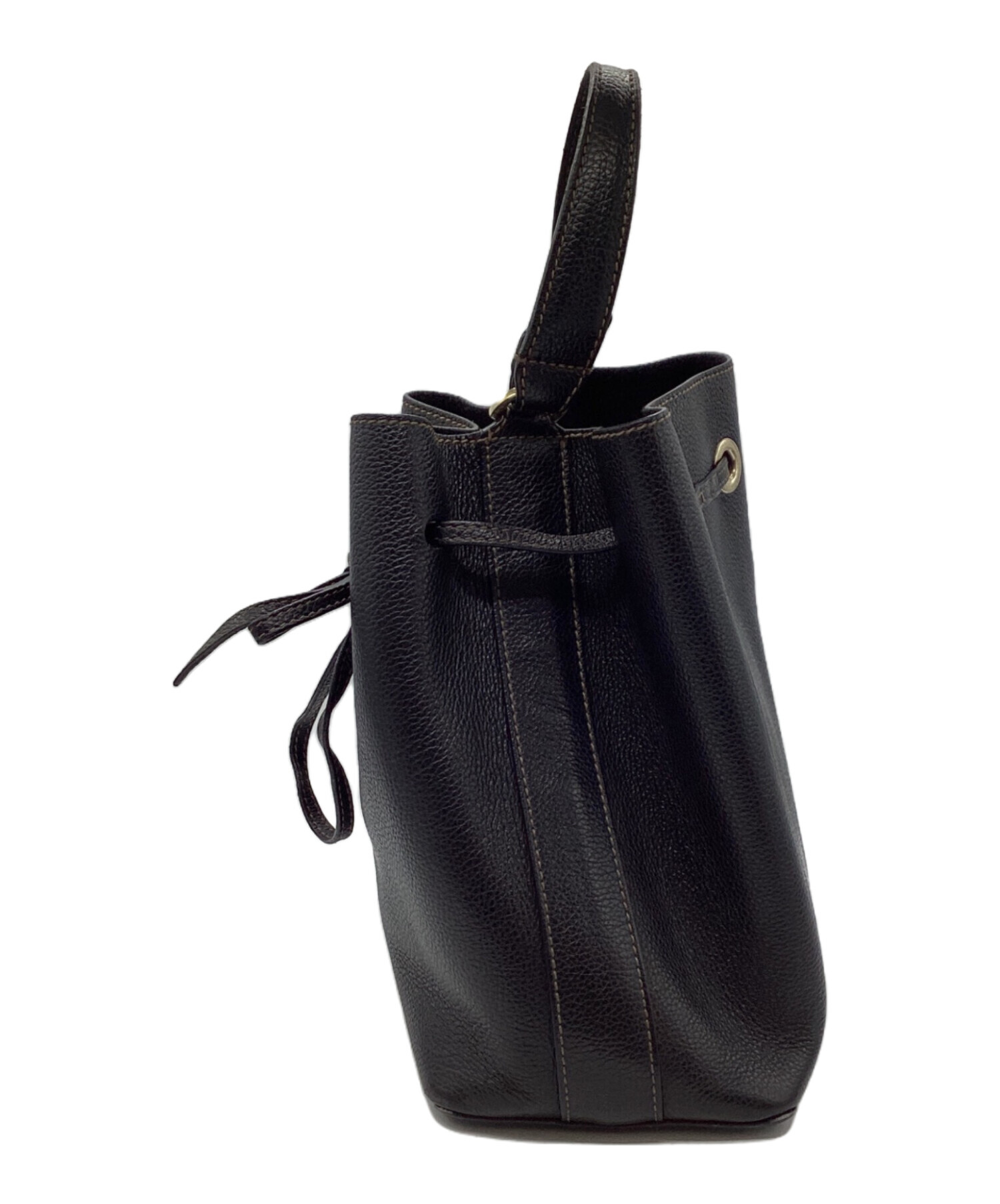 FURLA フルラショルダーバッグ　ハンドバッグ　巾着 新品・未使用 中古・古着通販】FURLA (フルラ) 巾着ハンドバッグ ブラック｜ブランド