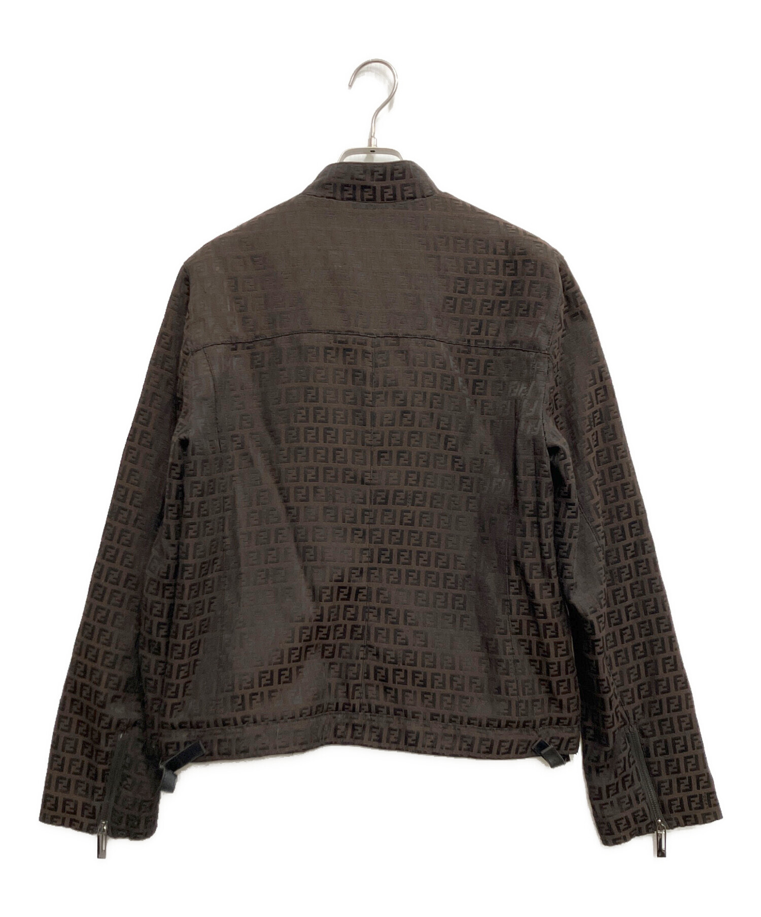 新品! FENDI フェンディ ズッカ柄 パディングライダースジャケット 42 中古・古着通販】FENDI (フェンディ) ズッカ柄パディングライダース