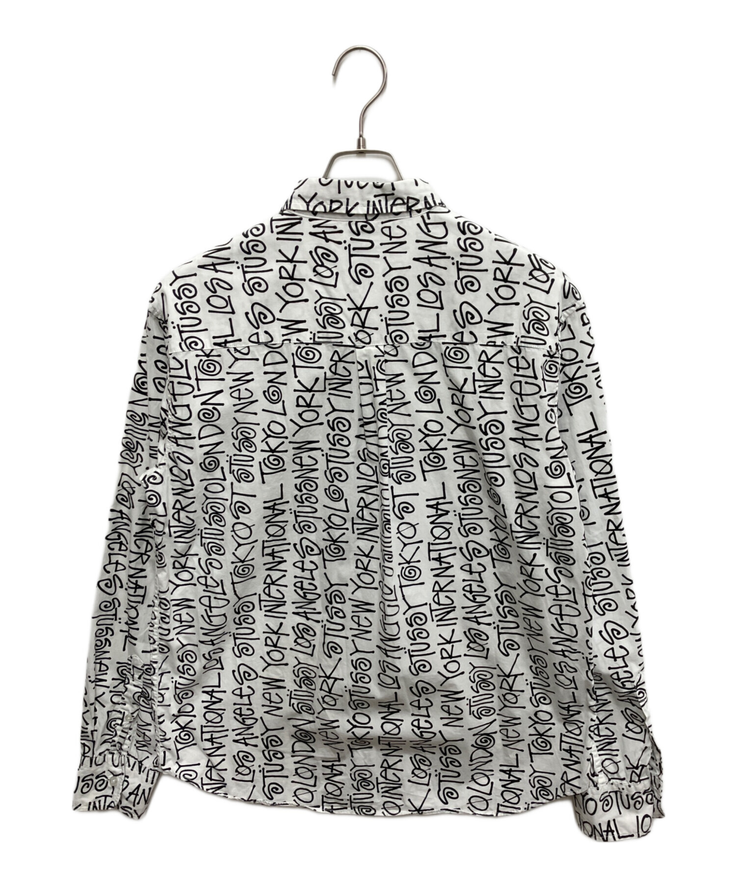 希少　レア　STUSSY シャツ 中古・古着通販】stussy (ステューシー) 総柄プリントシャツ ホワイト