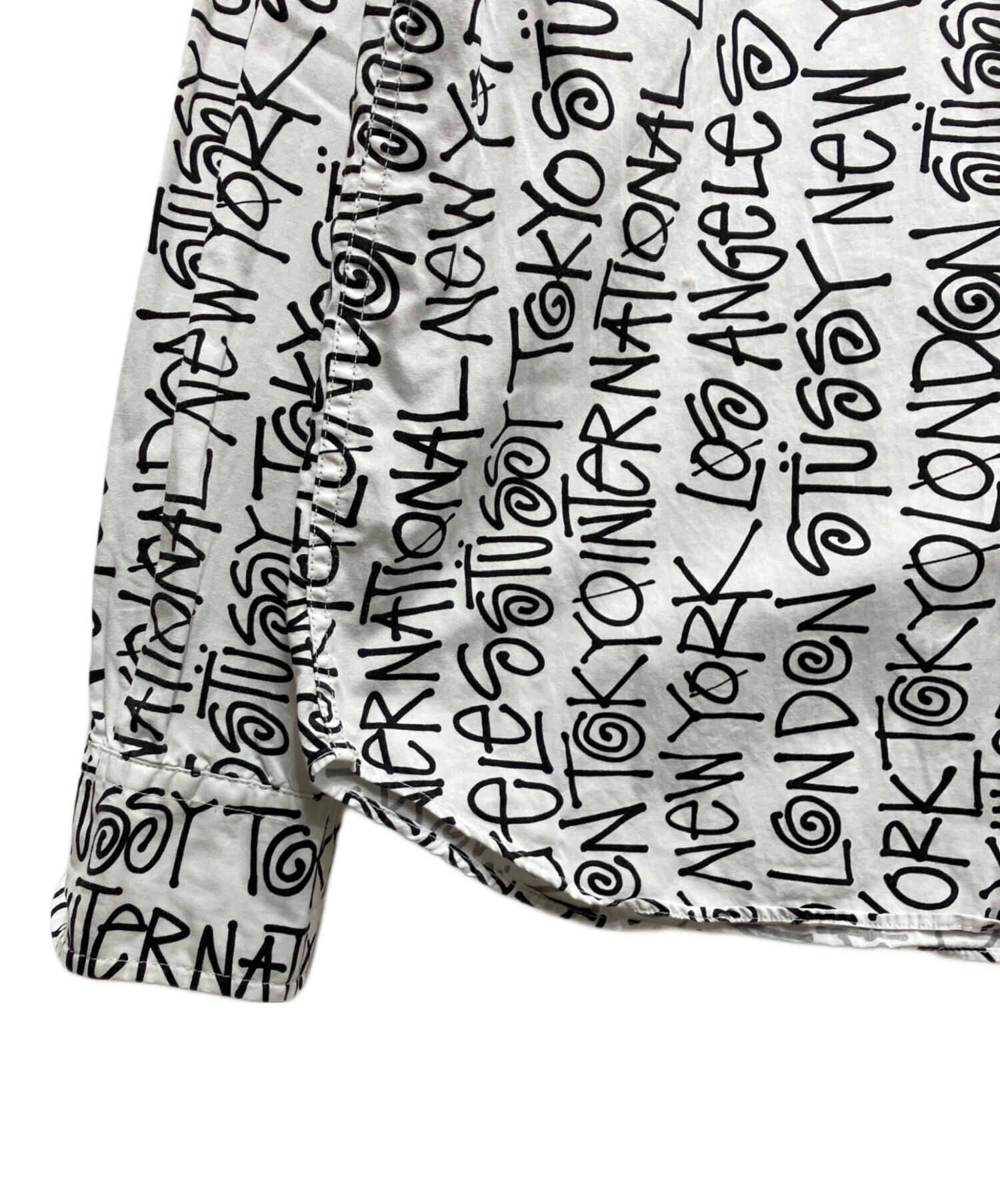 中古・古着通販】stussy (ステューシー) 総柄プリントシャツ ホワイト