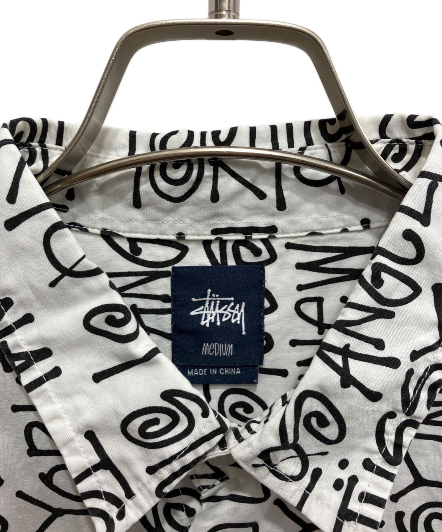 中古・古着通販】stussy (ステューシー) 総柄プリントシャツ ホワイト