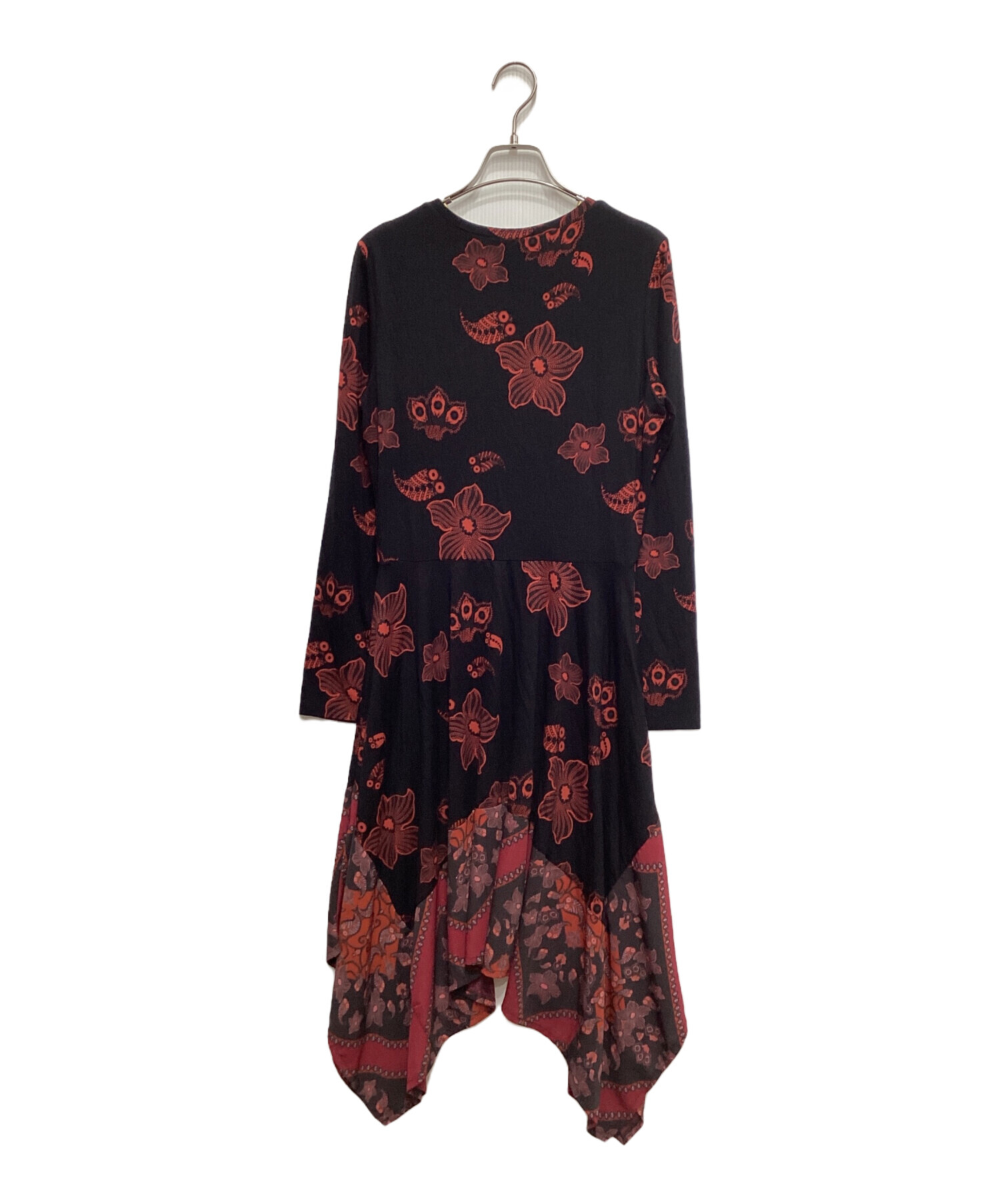 中古・古着通販】Desigual (デシグアル) 総柄ワンピース レッド サイズ 