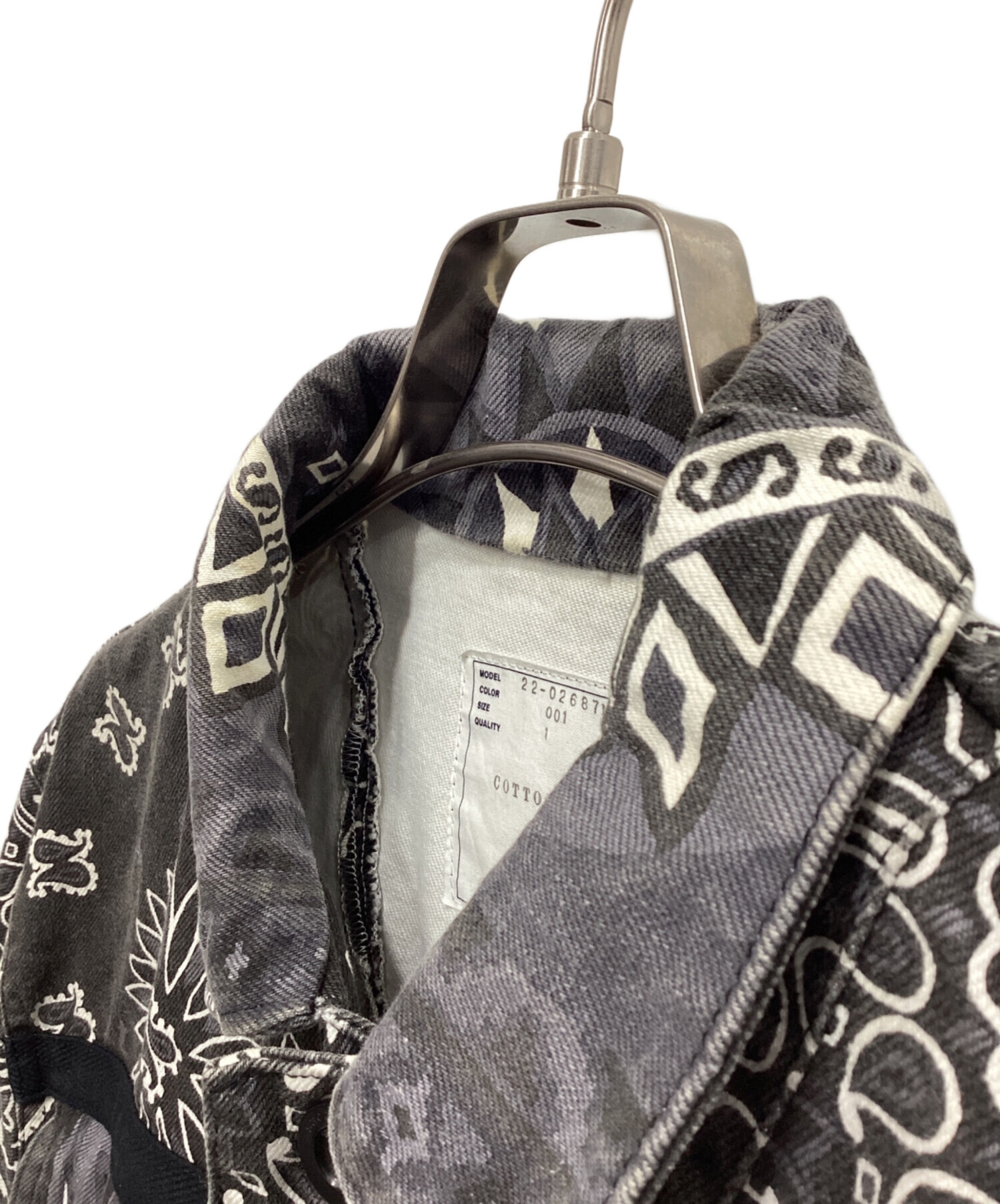 サカイsacai極美品バックバンダナ柄コットンカーディガンクリーニング済み 中古・古着通販】sacai (サカイ) 22SS Bandana Print Blouson グレー