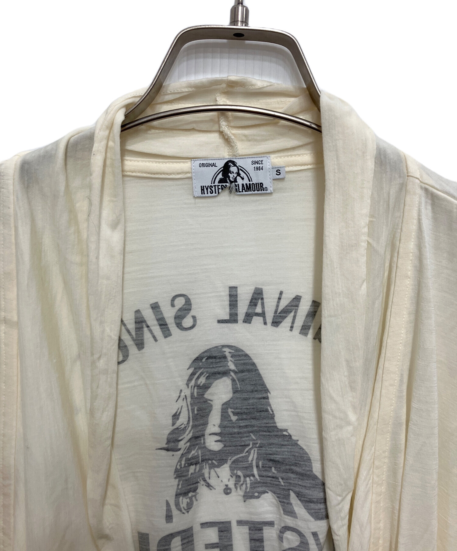 HYSTERIC GLAMOUR カーディガン ホワイト ブラック 中古・古着通販】Hysteric Glamour (ヒステリックグラマー) ウール