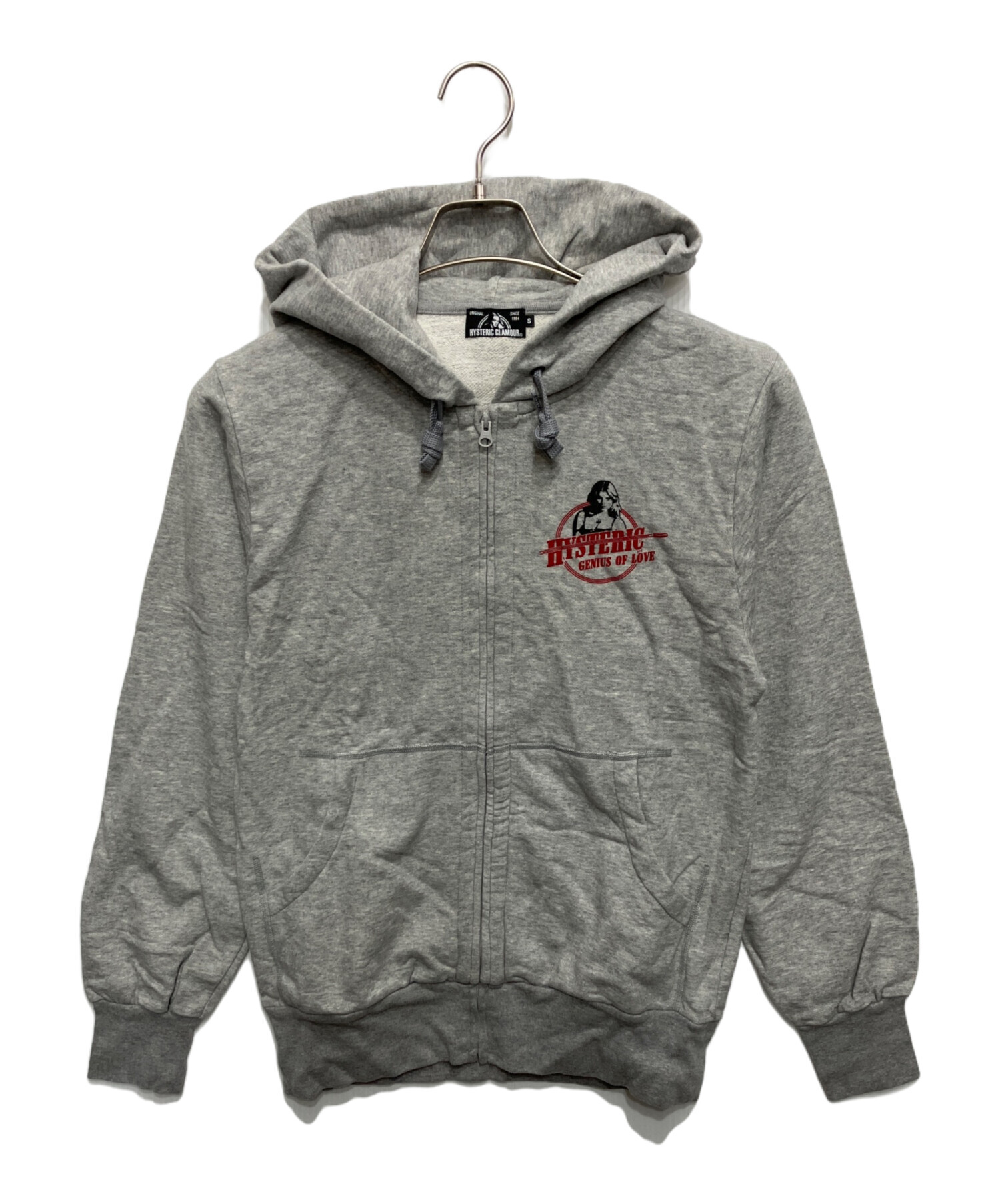 HYSTERIC GLAMOUR グレー ジップパーカ HYSTERIC GLAMOUR（ヒステリックグラマー） ジップアップパーカー