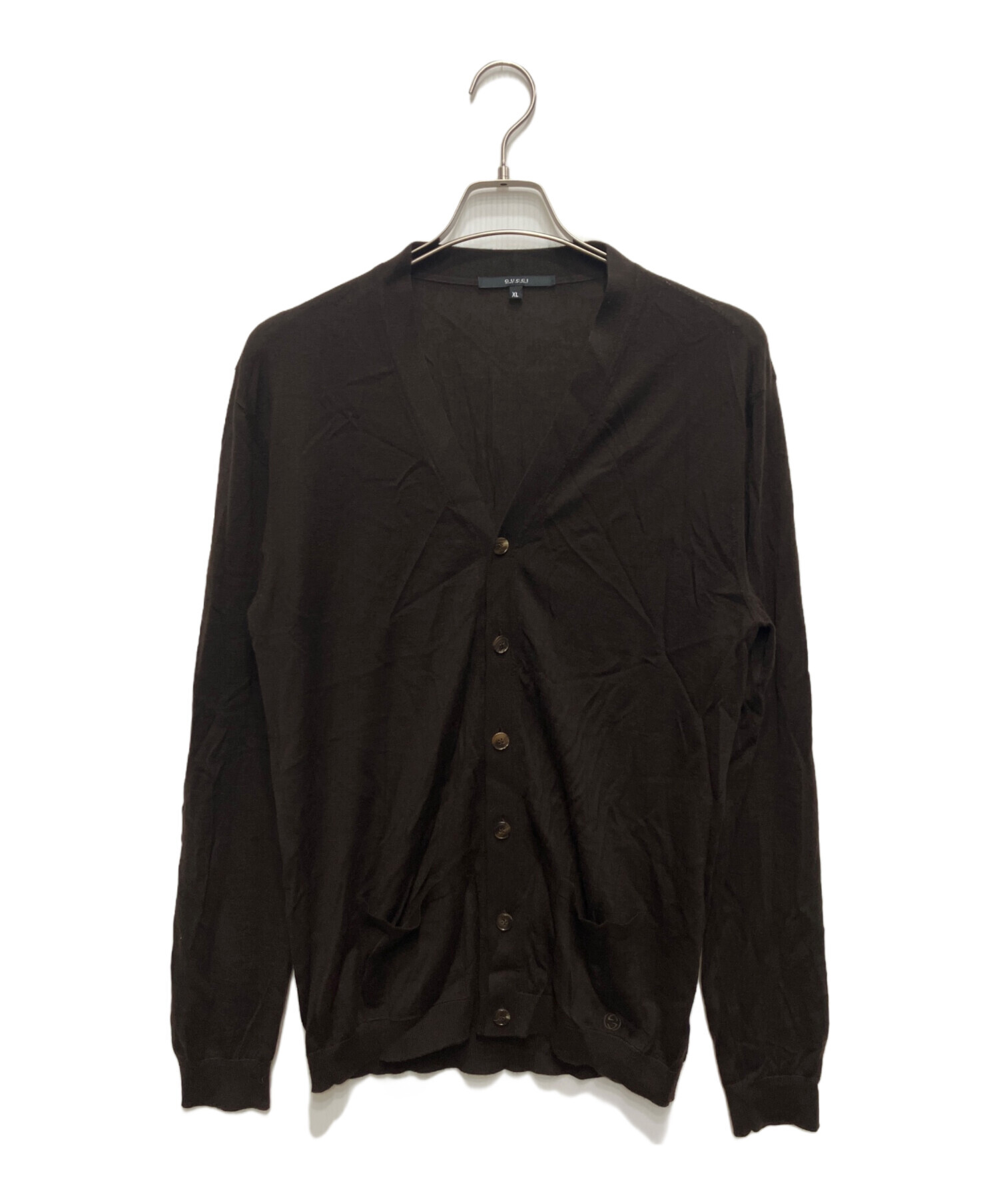 中古・古着通販】GUCCI (グッチ) カシミヤカーディガン ブラウン 