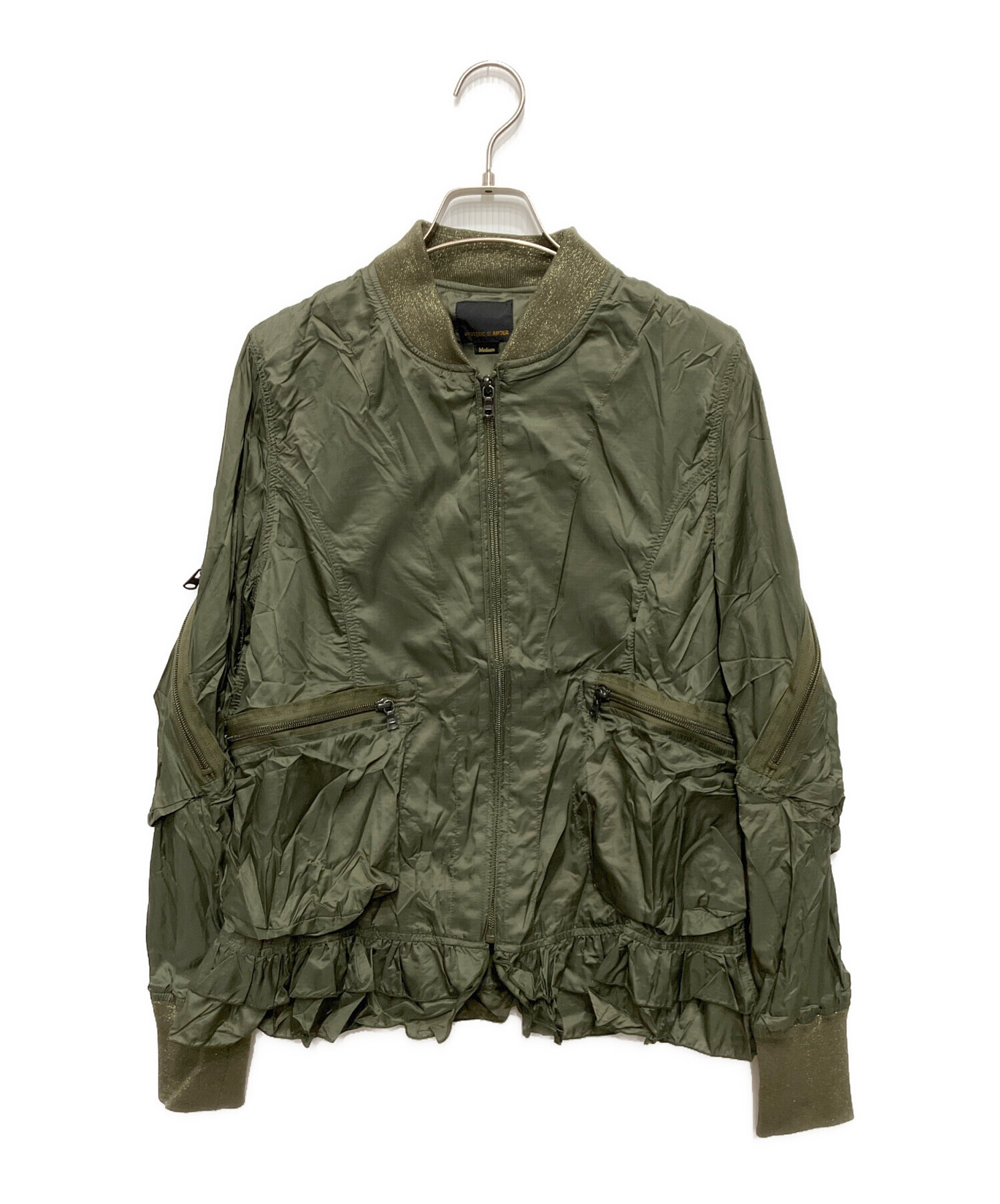 【人気グリーン、ヒスガール】HYSTERIC GLAMOURジャケット古着M. 中古・古着通販】Hysteric Glamour (ヒステリックグラマー) フリルリブ