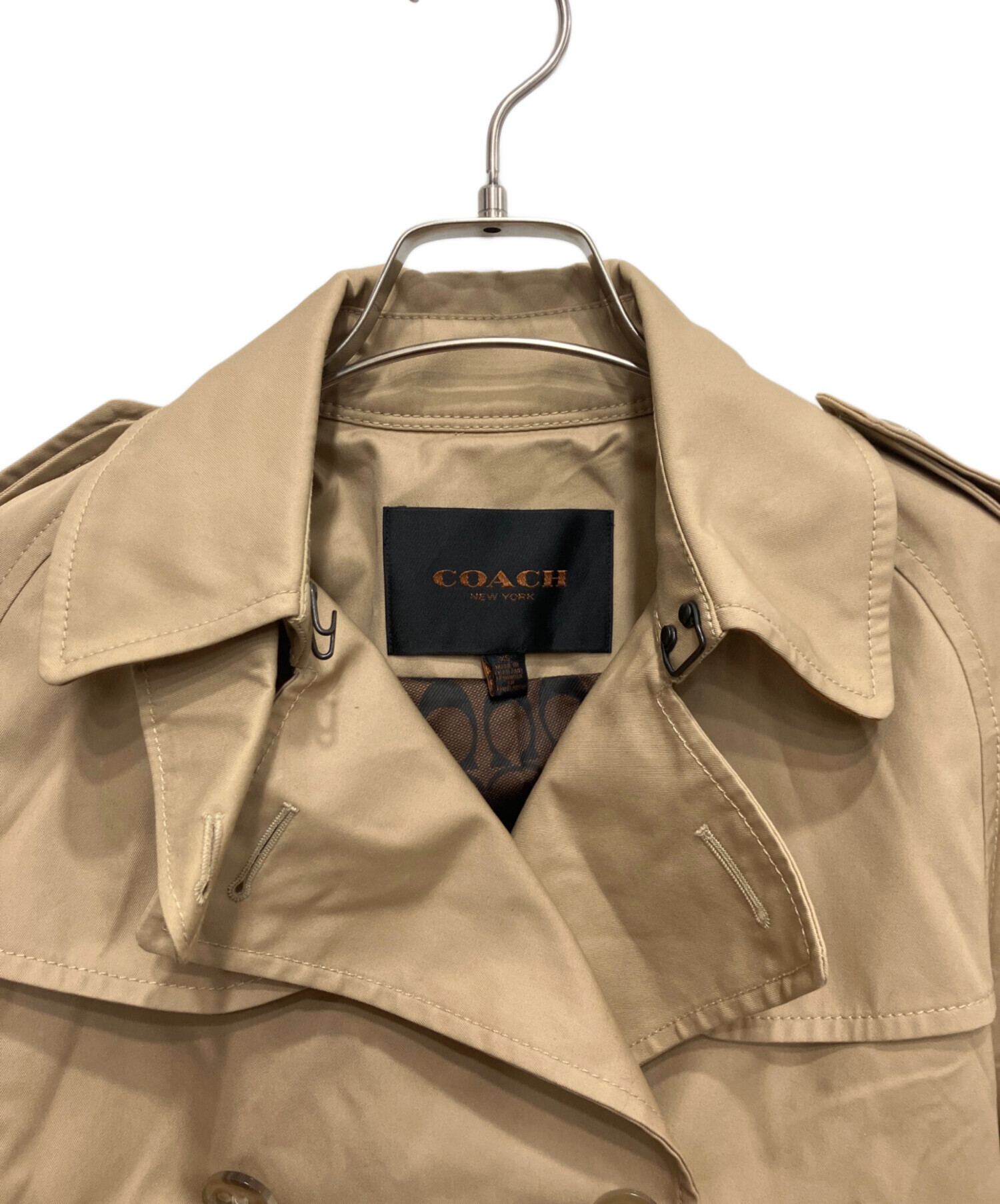 中古・古着通販】COACH (コーチ) トレンチコート ベージュ サイズ:XS