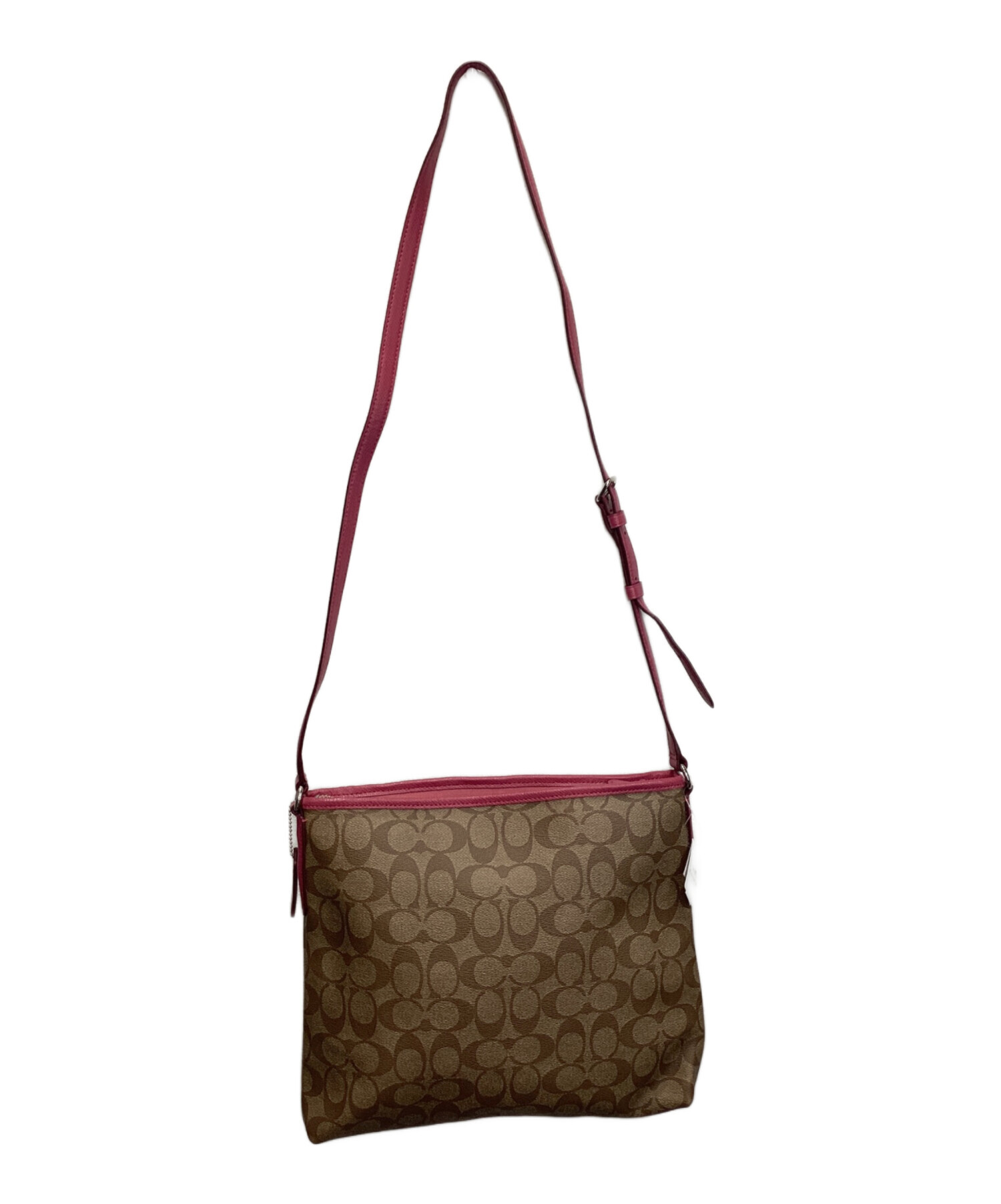 コーチ COACH ショルダーバッグ タウンバッグ ブラウン＋シェルピンク 中古・古着通販】COACH (コーチ) ショルダーバッグ ブラウン×ピンク
