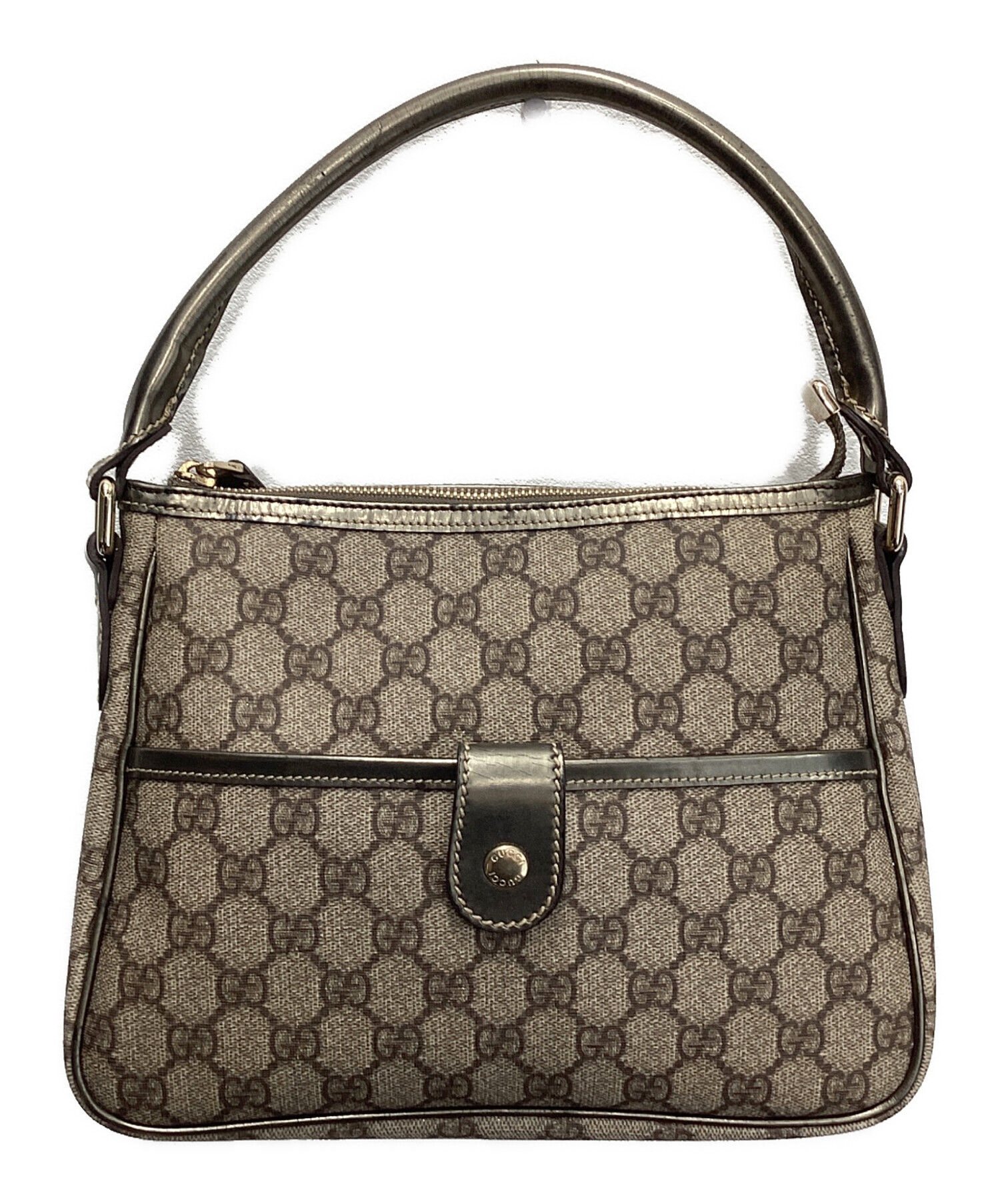 中古・古着通販】GUCCI (グッチ) GGスプリーム ハンドバッグ ベージュ 