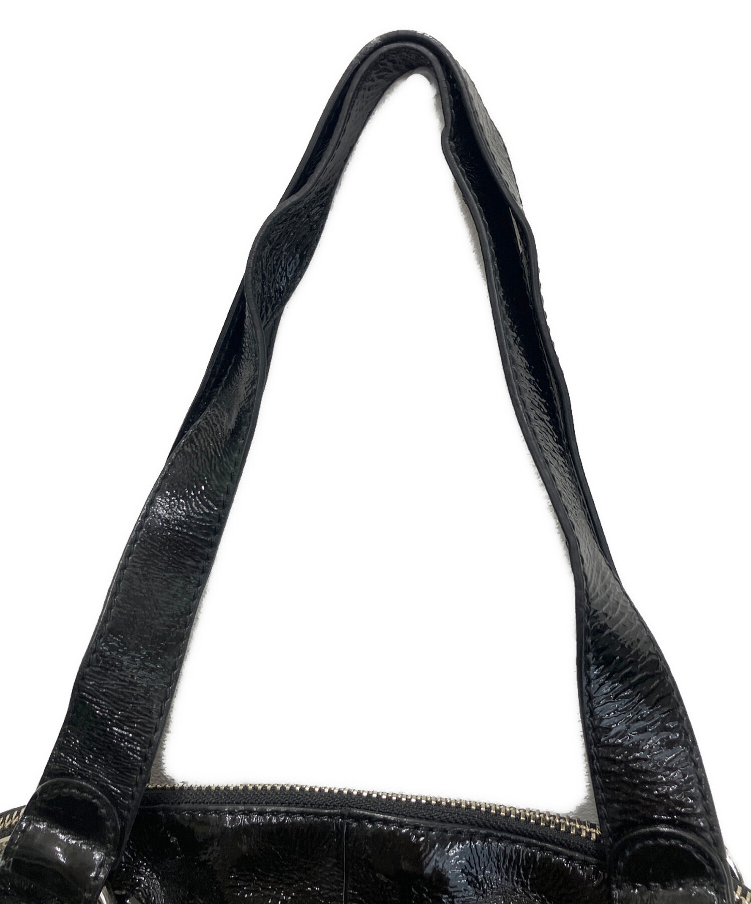 中古・古着通販】ANNA SUI (アナスイ) エナメルトートバッグ ブラック 