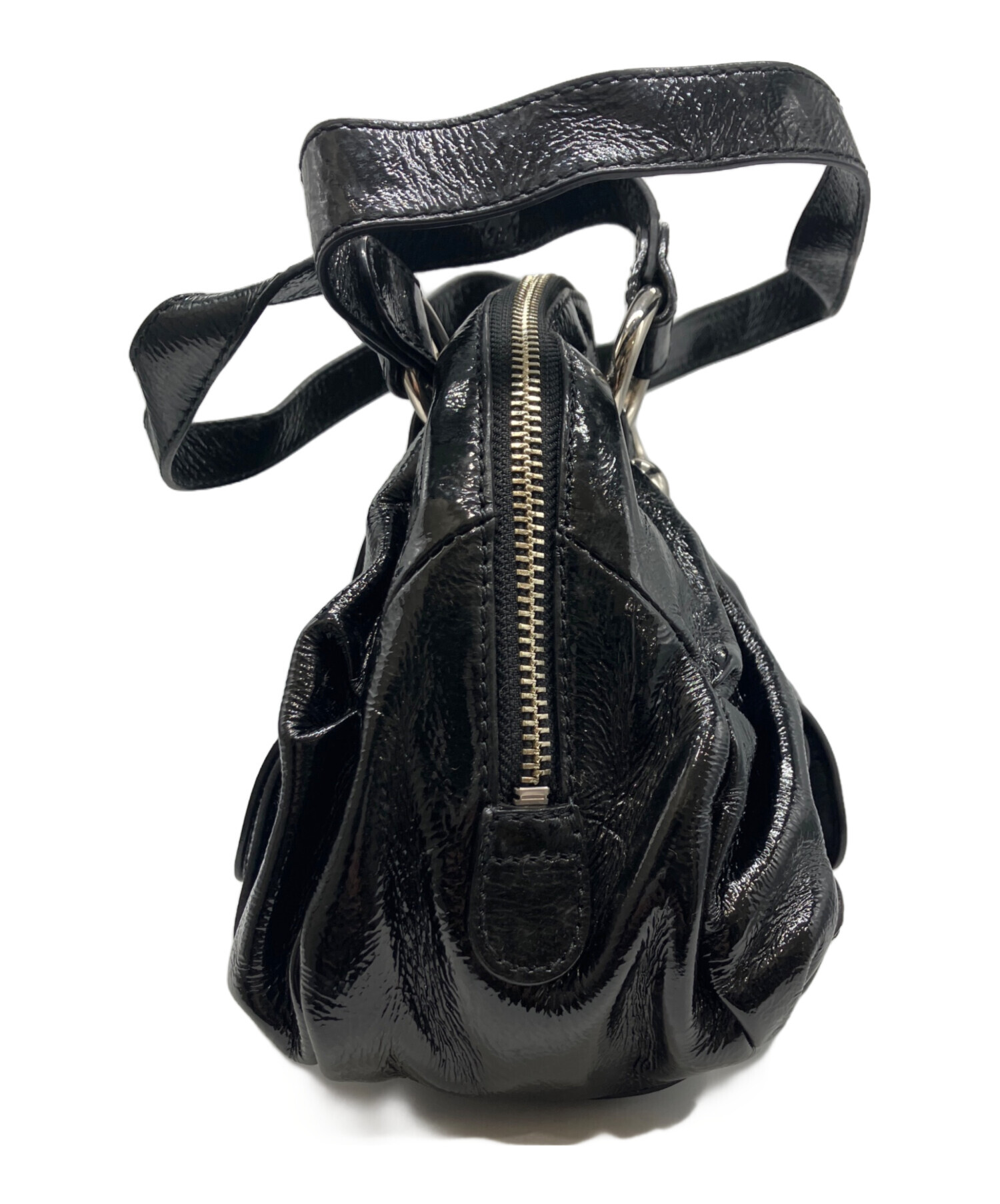 中古・古着通販】ANNA SUI (アナスイ) エナメルトートバッグ ブラック 
