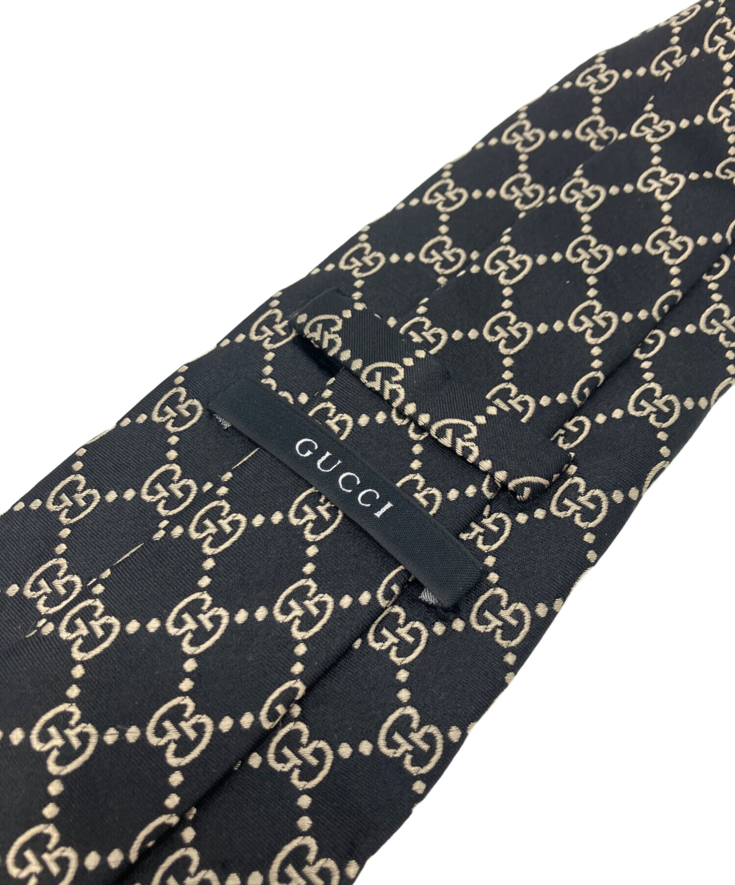 中古・古着通販】GUCCI (グッチ) GG柄ネクタイ ブラック サイズ:表記