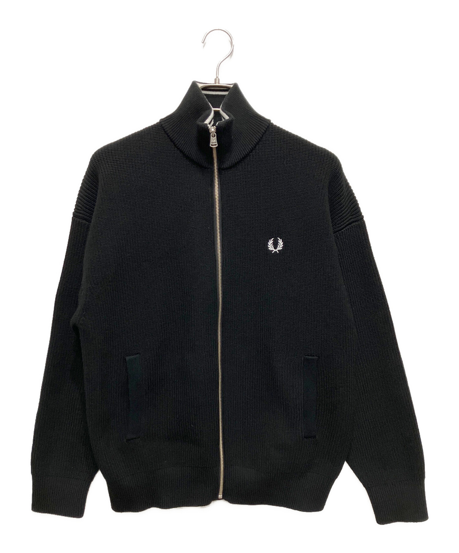 FRED PERRY × BEAMS / 別注 ドライバーズニット　Mサイズ　黒 中古・古着通販】FRED PERRY (フレッドペリー) BEAMS (ビームス) 別注