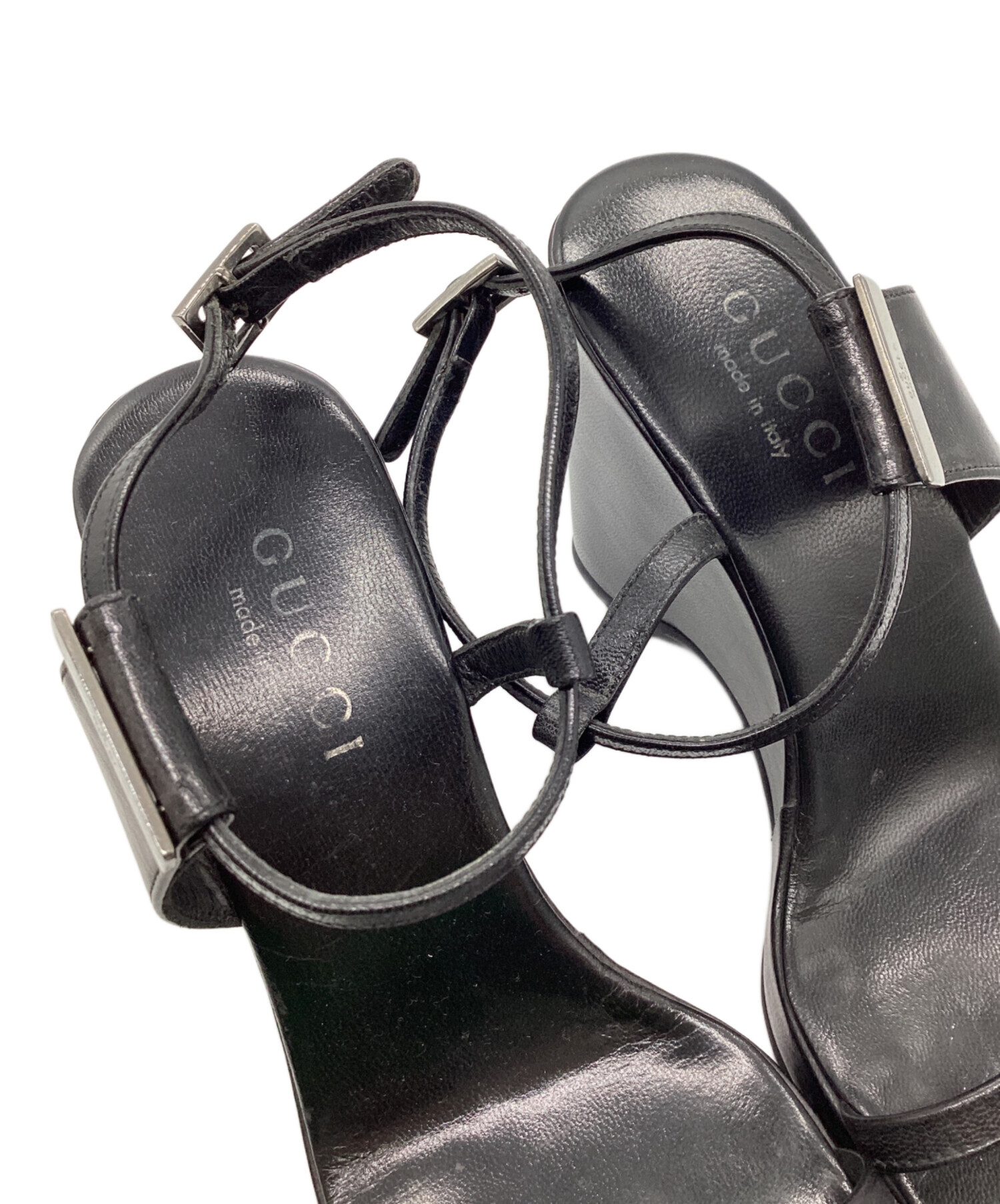中古・古着通販】GUCCI (グッチ) アンクルストラップヒールサンダル