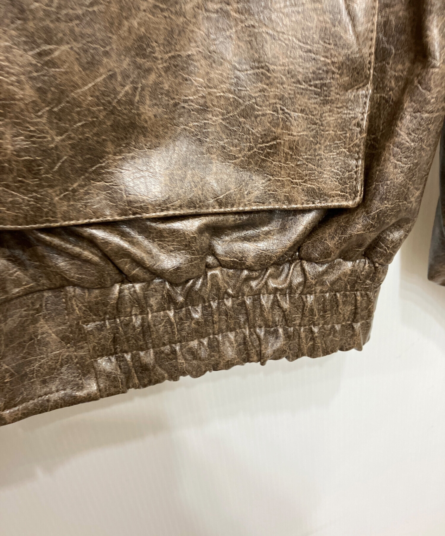 中古・古着通販】SLY (スライ) FAUX LEATHER ZIP UP ブルゾン ブラウン