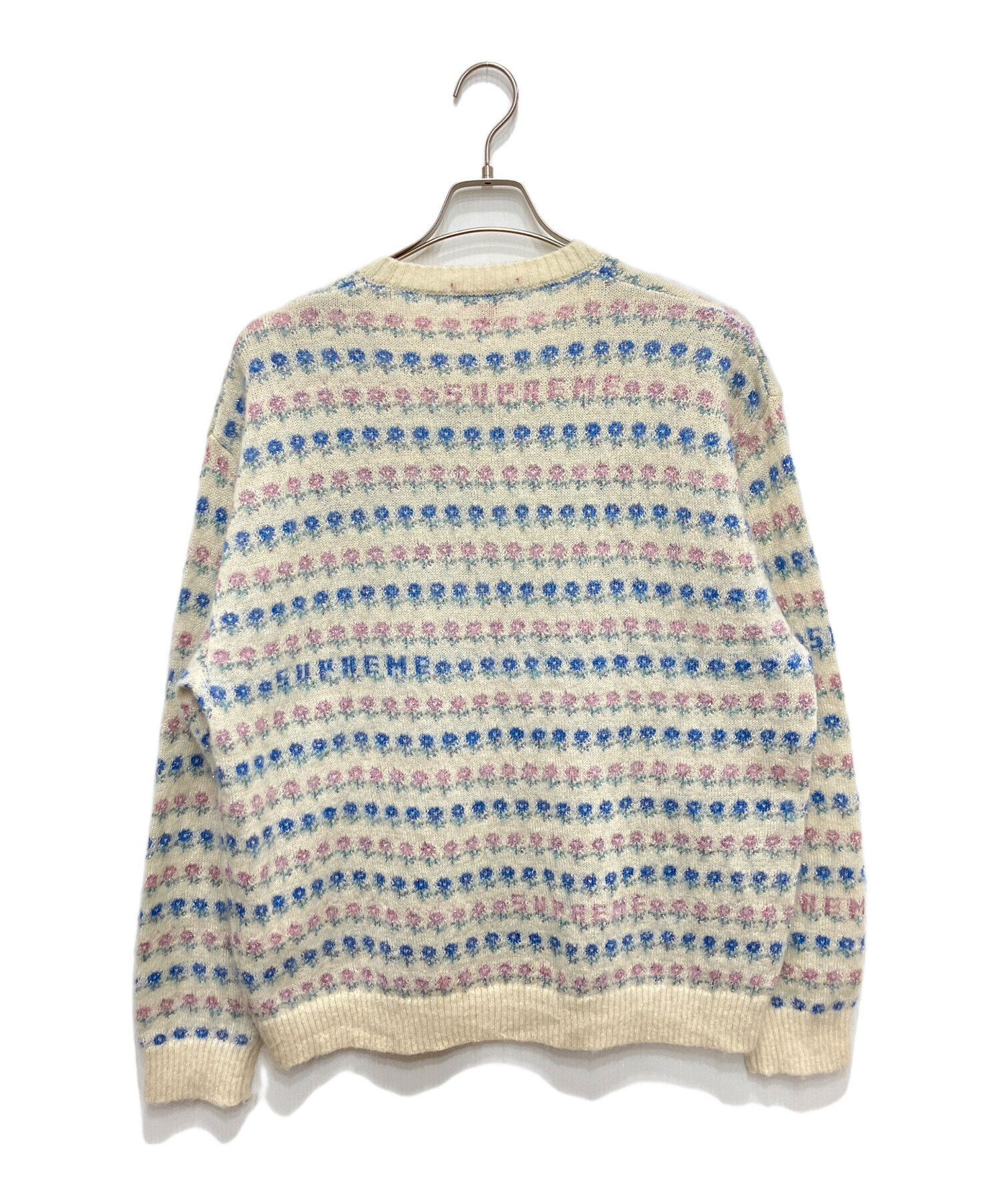 トップス Supreme Flowers llic Sweater Ivory M 中古・古着通販】SUPREME (シュプリーム) Flowers Metallic Sweater