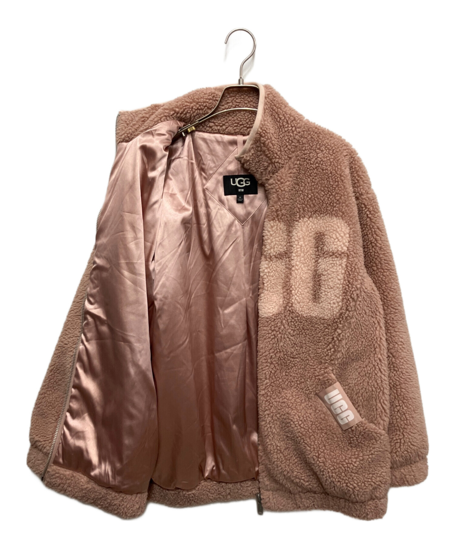美品 UGG アグ エコムートン クロップドジャケット XS ブラウン レディース 古着 中古 USED UGG - 美品 UGG アグ エコムートン クロップドジャケット XS ブラウン