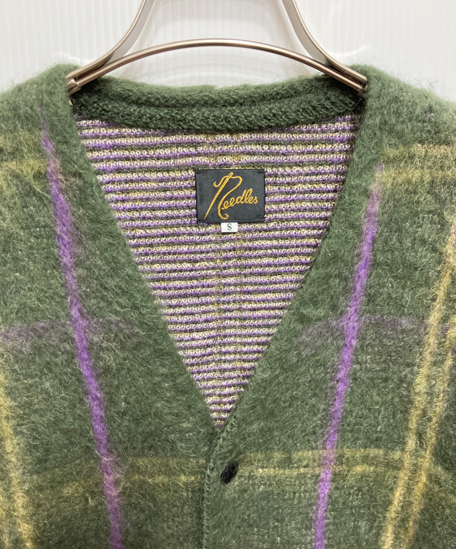 中古・古着通販】Needles (ニードルズ) チェックモヘアカーディガン