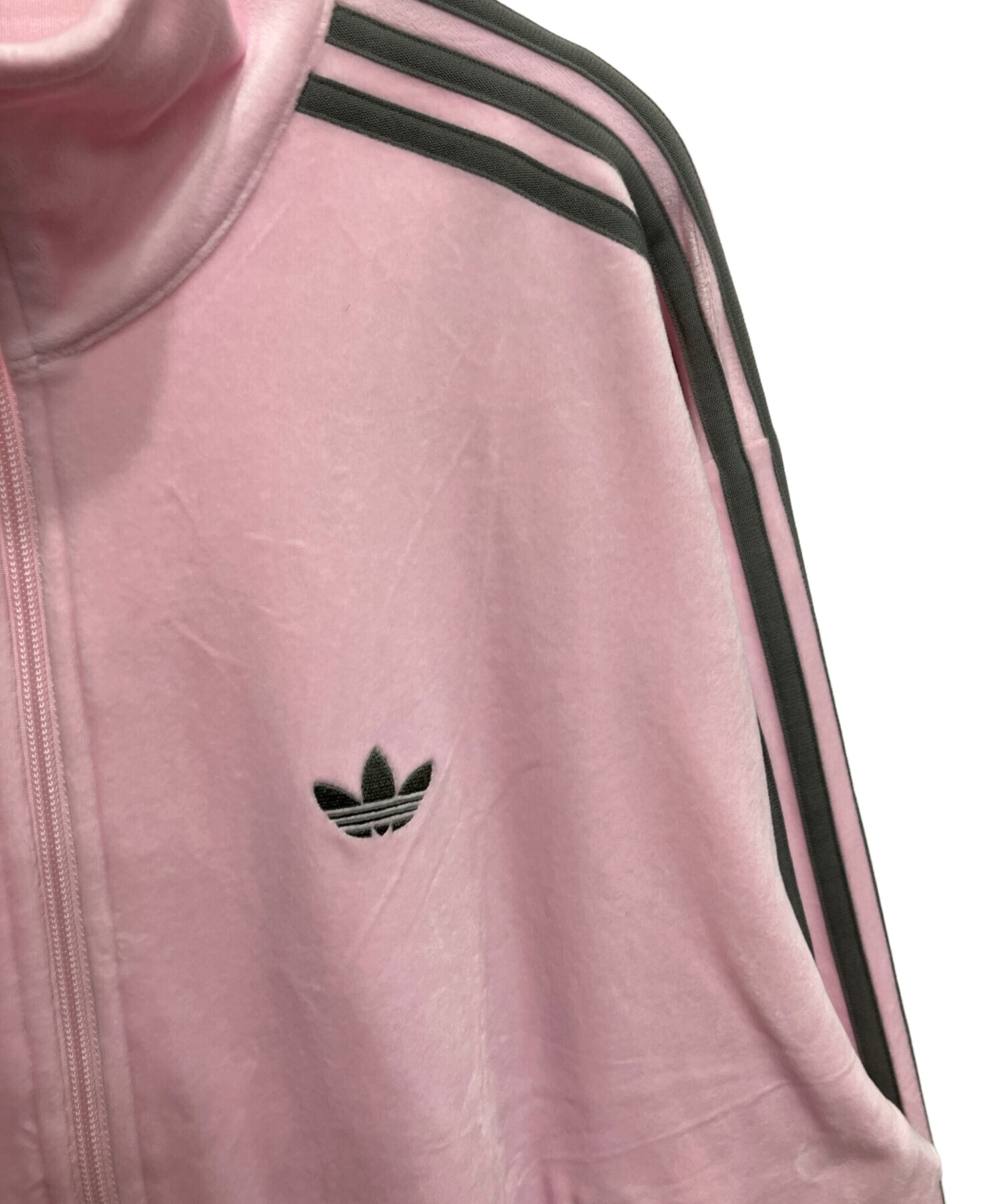 adidas × SNIDELベロア トラックジャケット パステル ピンク XS アディダス ファイヤーバード トラックトップ ベロア FOR スナイデル