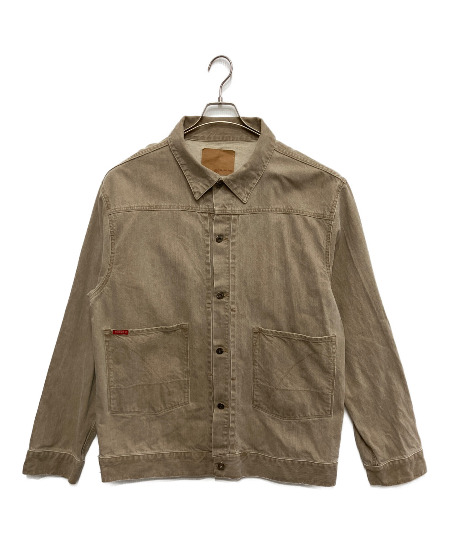 中古・古着通販】GUESS (ゲス) デニムジャケット ベージュ サイズ:XL 