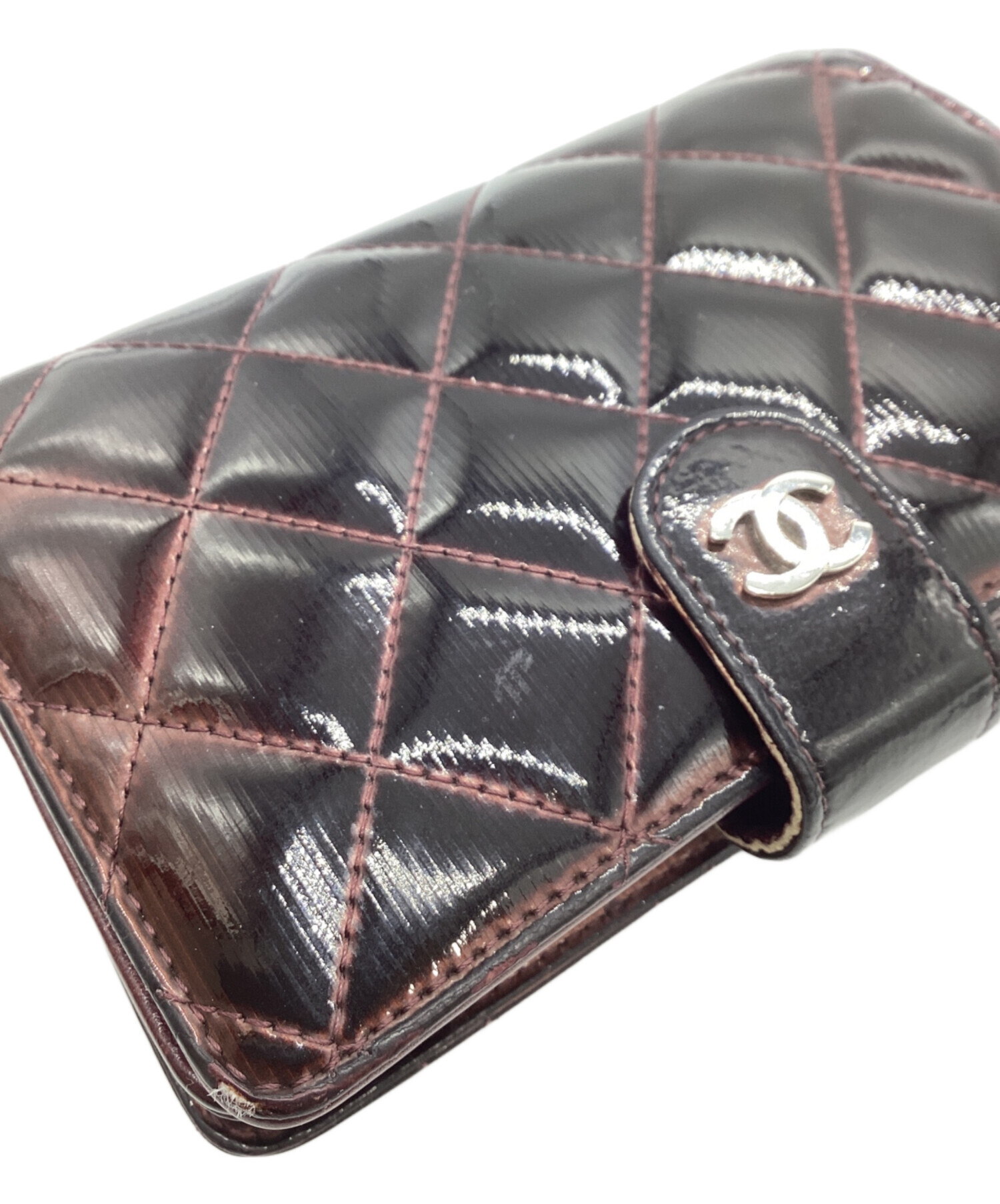 中古・古着通販】CHANEL (シャネル) マトラッセパテント2つ折り財布